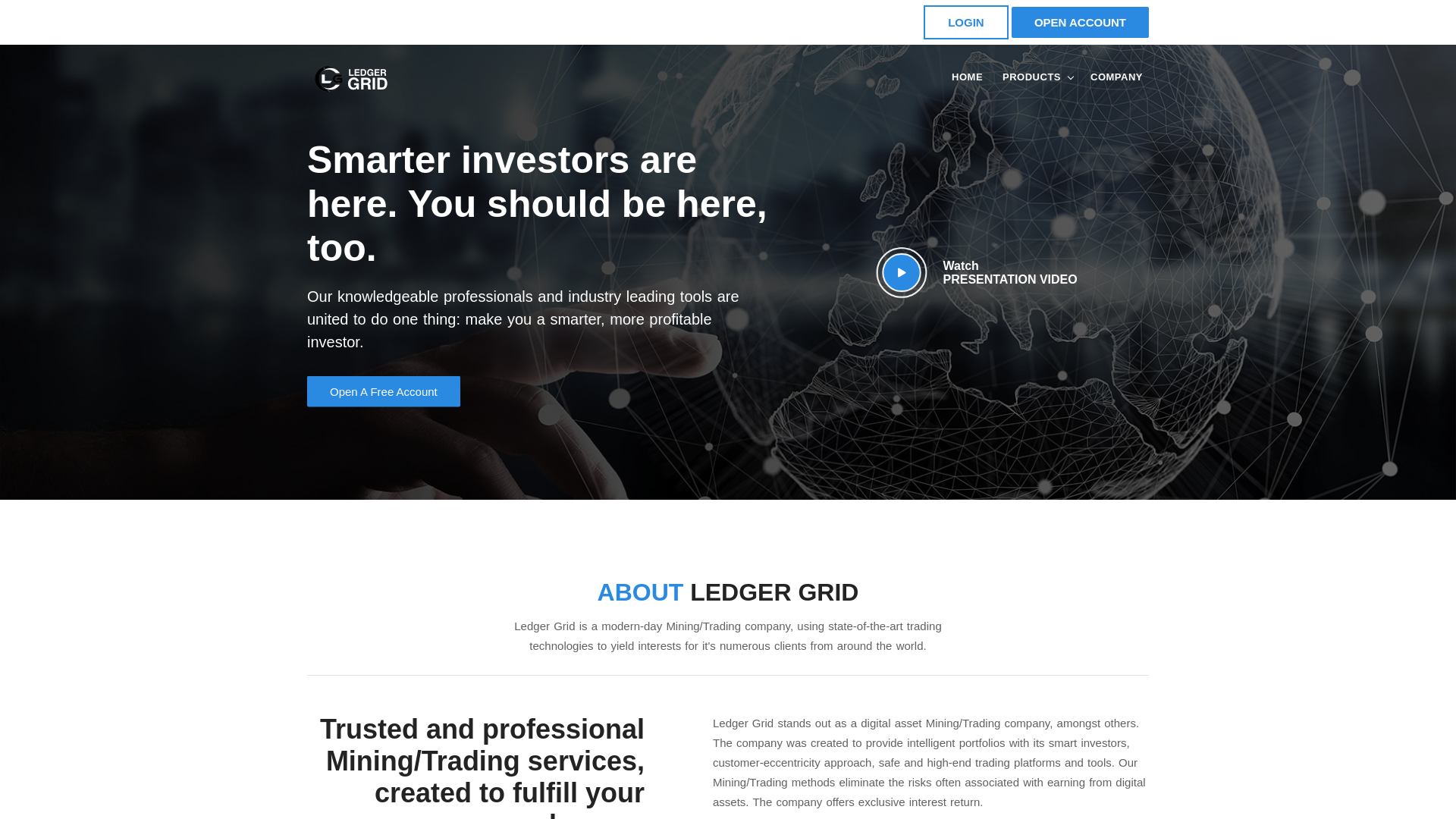website screenshot of https://ledger-grid.ltd/