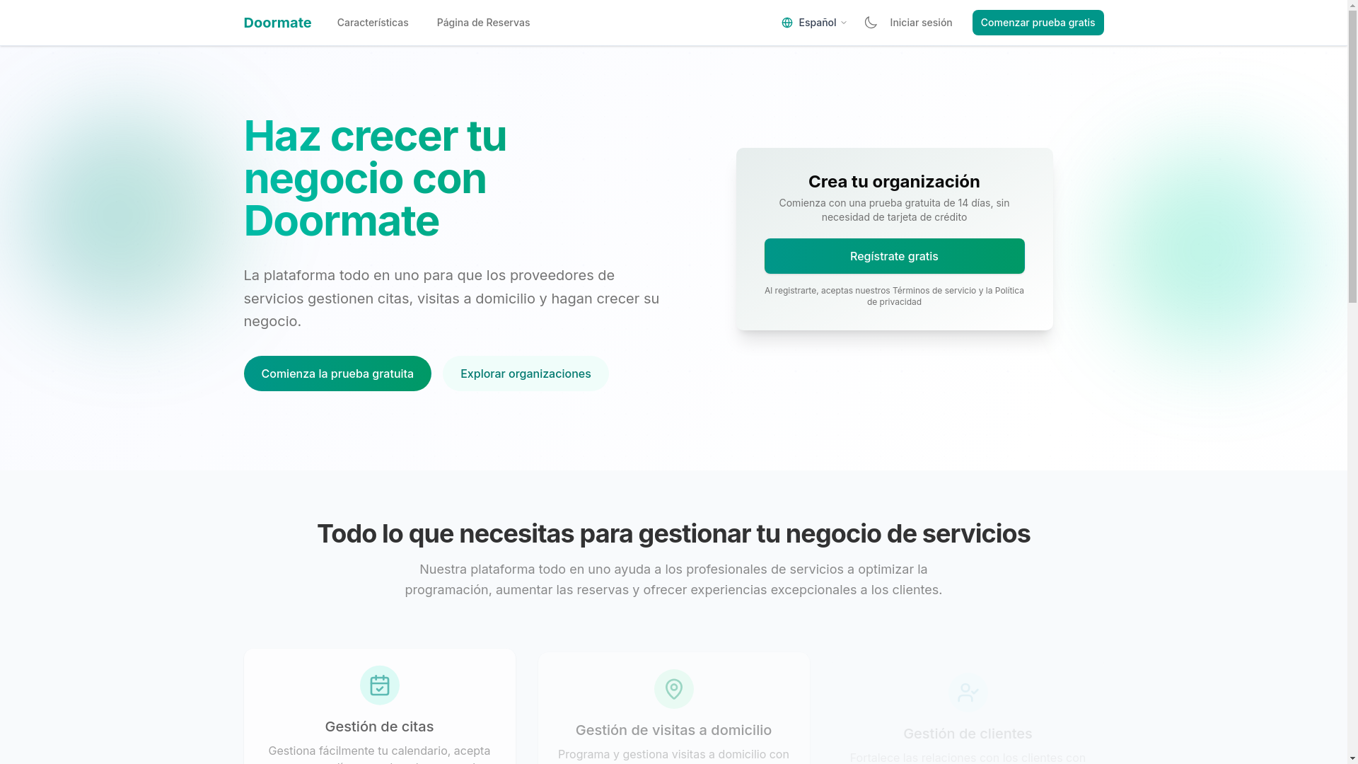 website screenshot of https://doormate.app/