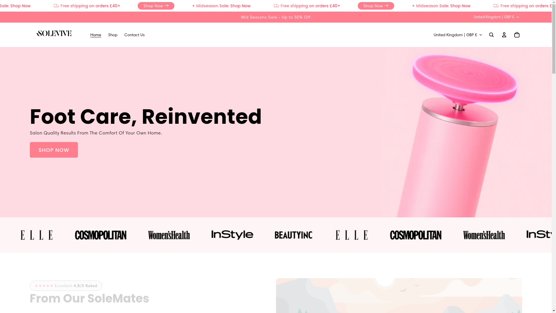 website screenshot of https://solevive.co/