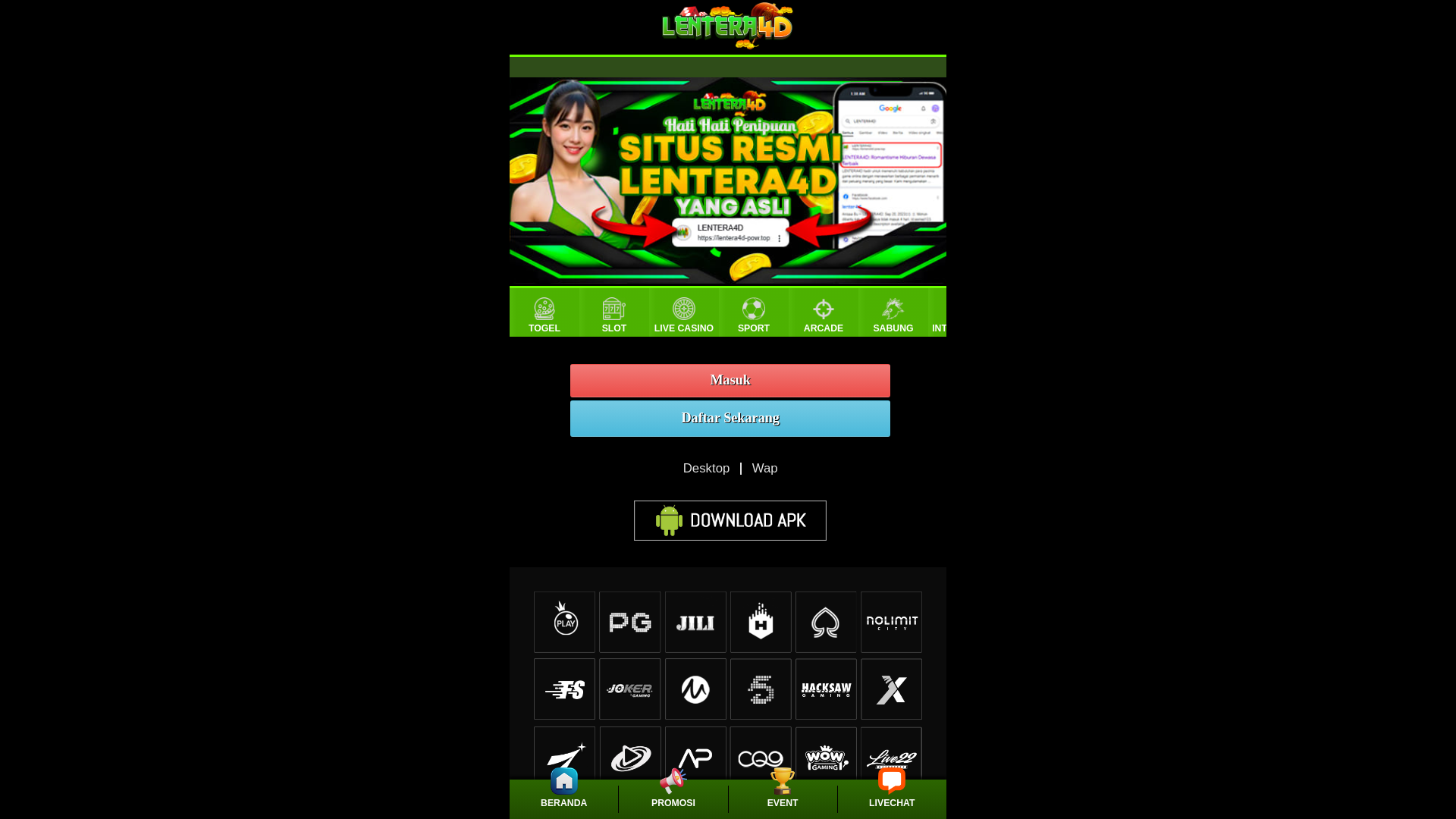 website screenshot of https://amplentera4dseat.top