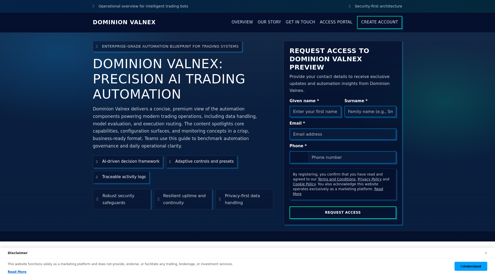 website screenshot of https://dominion-valnex-click.pages.dev/
