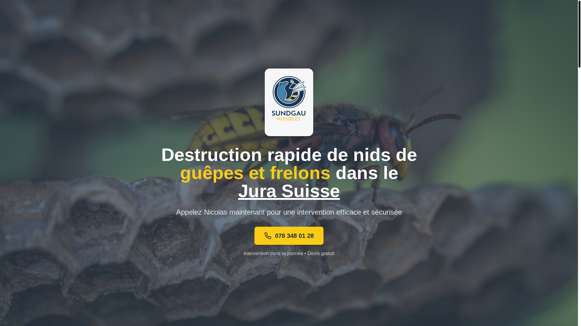 website screenshot of https://sundgau-nuisibles.ch/