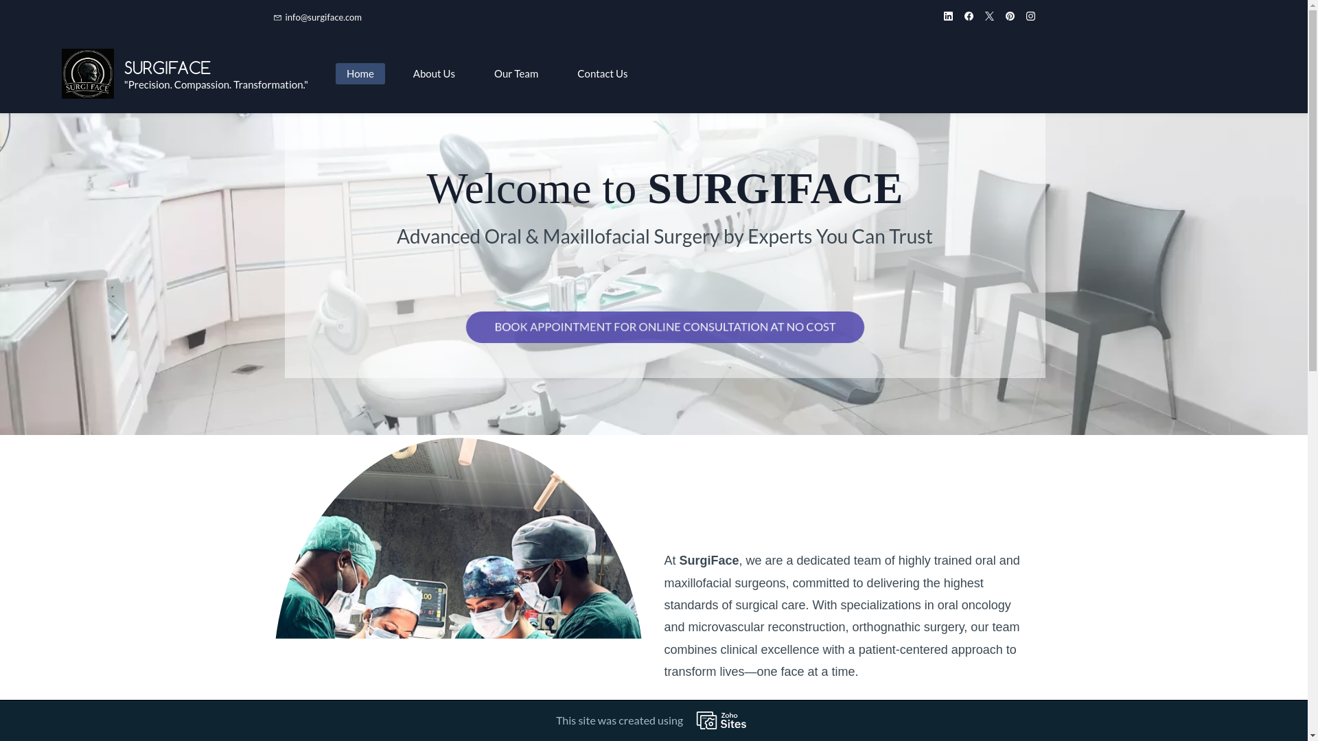 website screenshot of https://surgiface.com/