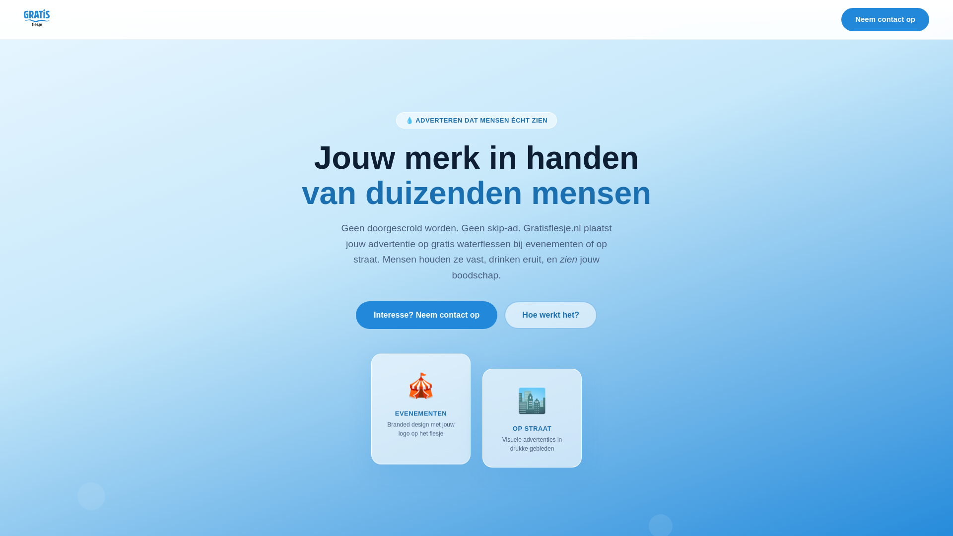 website screenshot of https://gratisflesje.nl