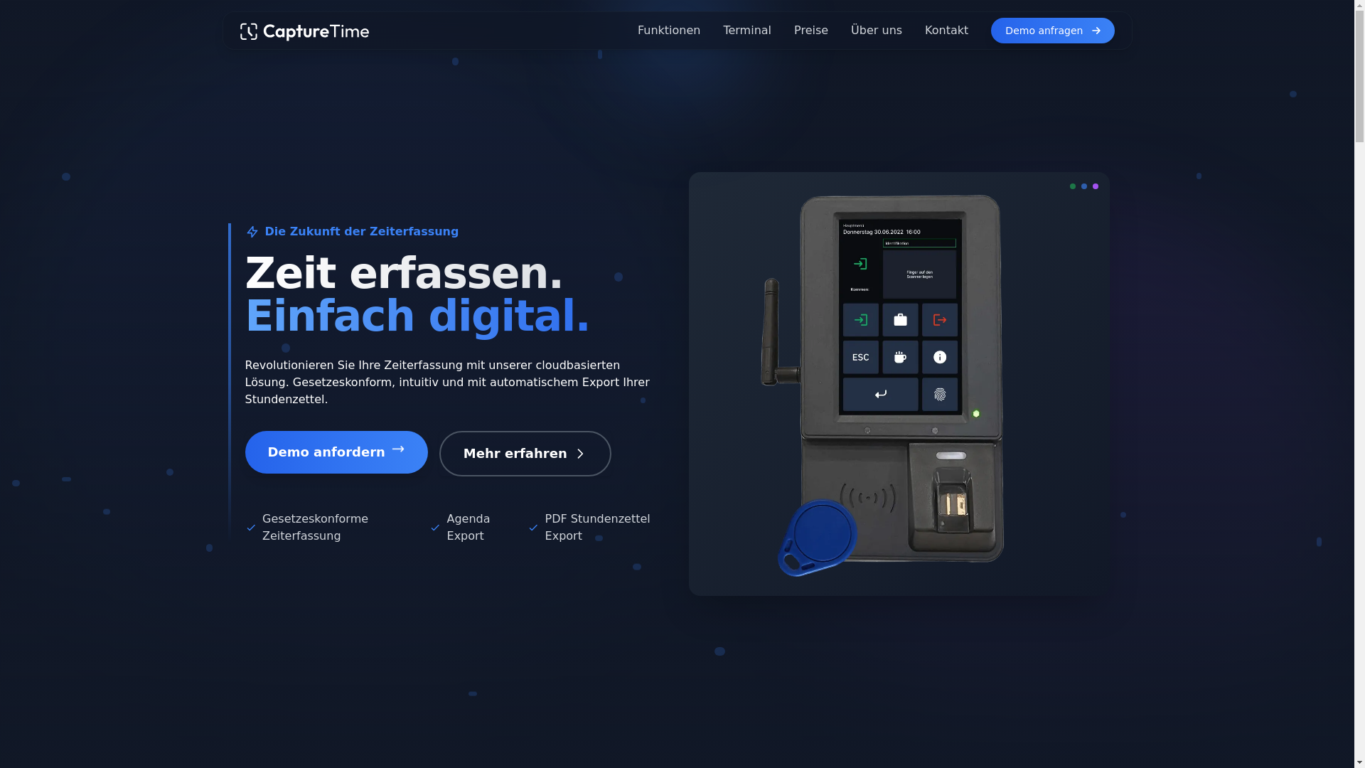 website screenshot of https://capture-time-landingage.pages.dev/