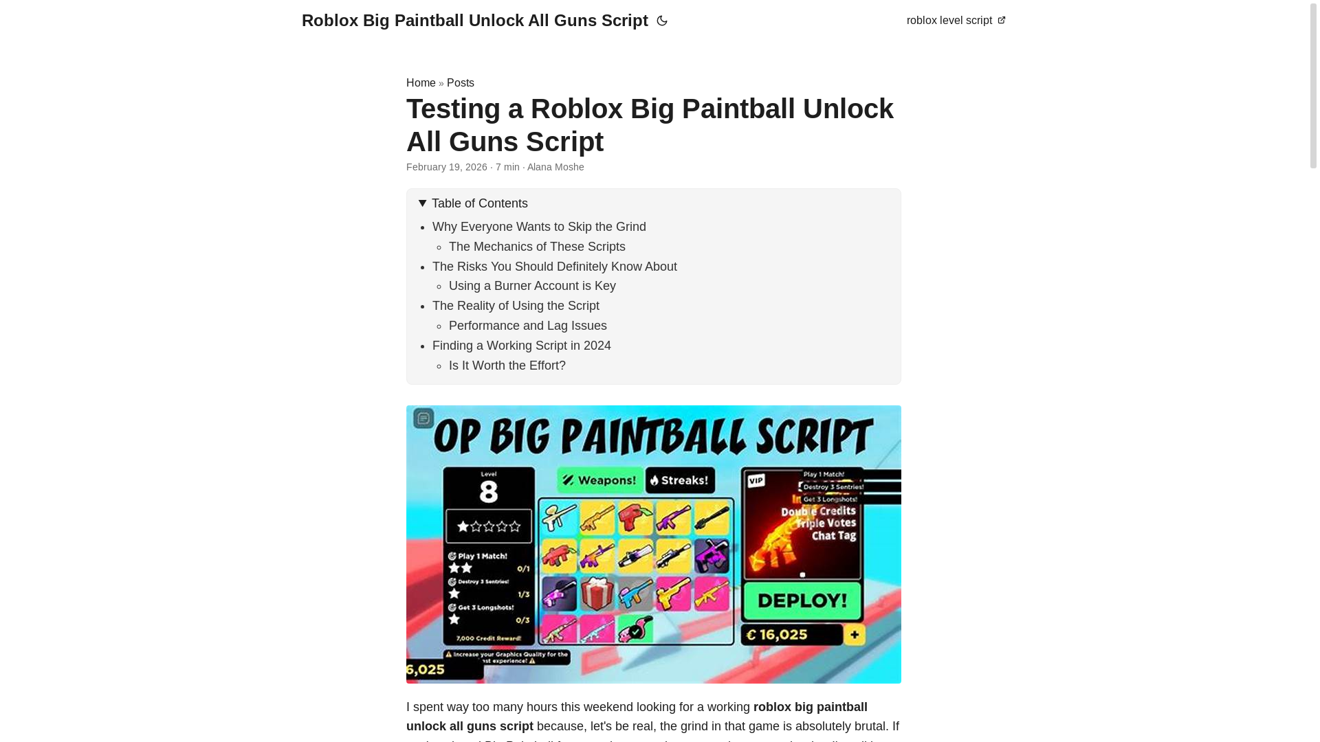 website screenshot of https://roblox-big-paintball-unlock-all-guns-script.pages.dev/