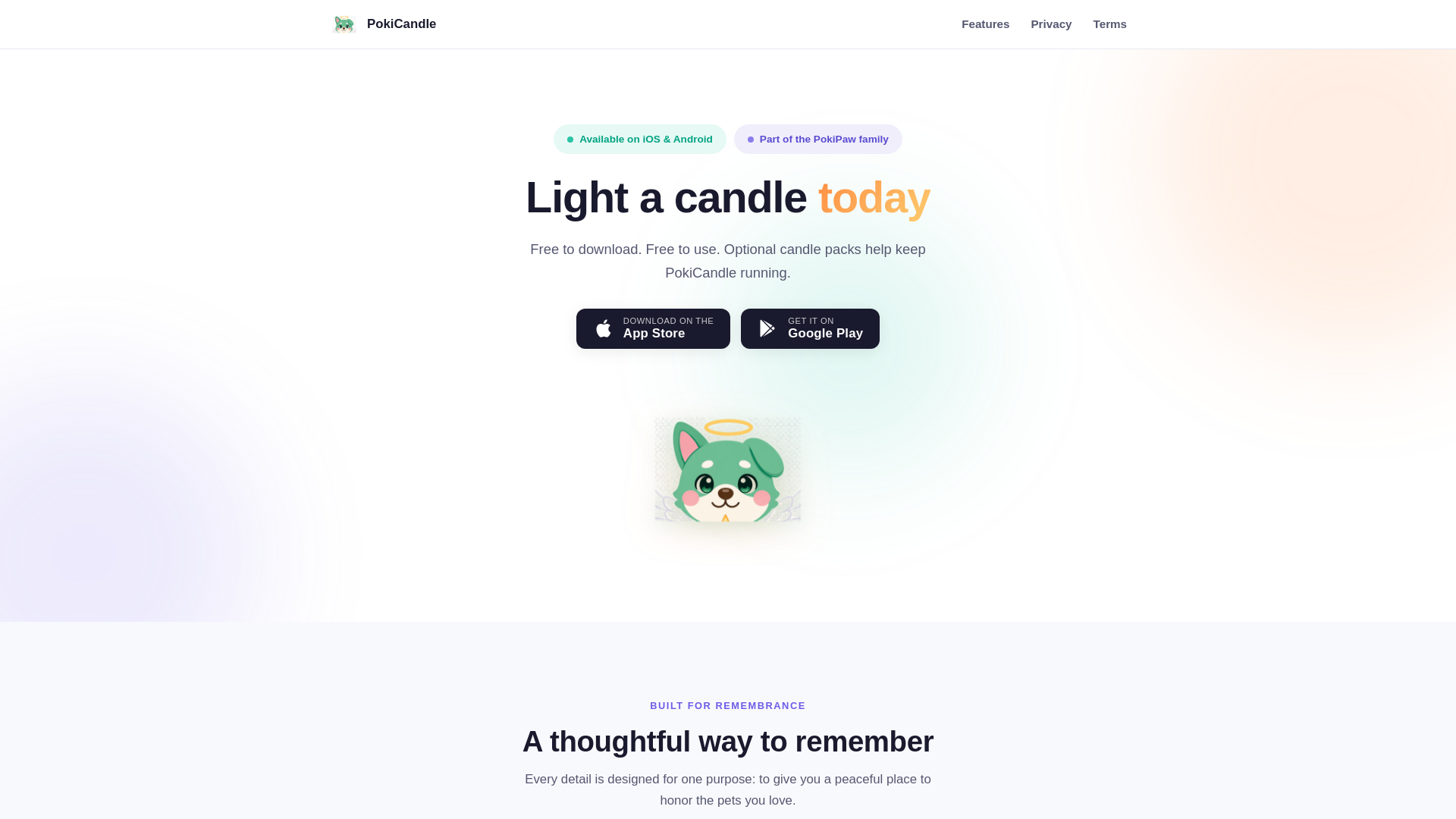website screenshot of https://pokicandle.pages.dev/
