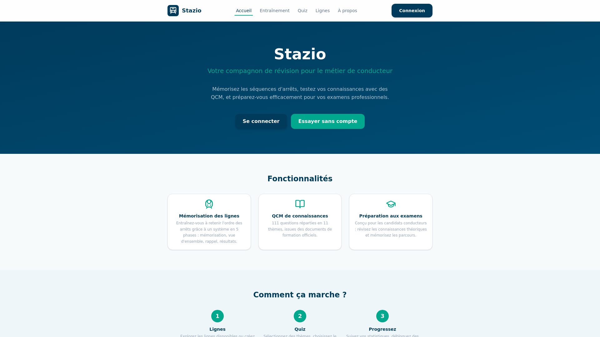 website screenshot of https://stazio.fr/