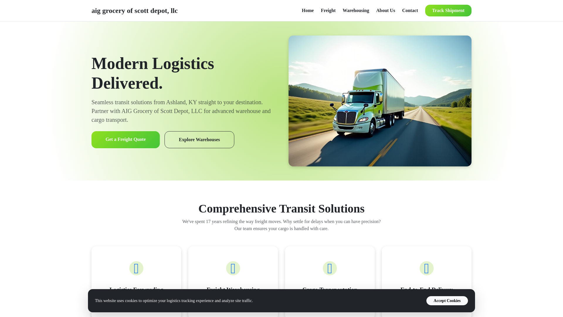 website screenshot of https://aiggroceryofscottdepot.com