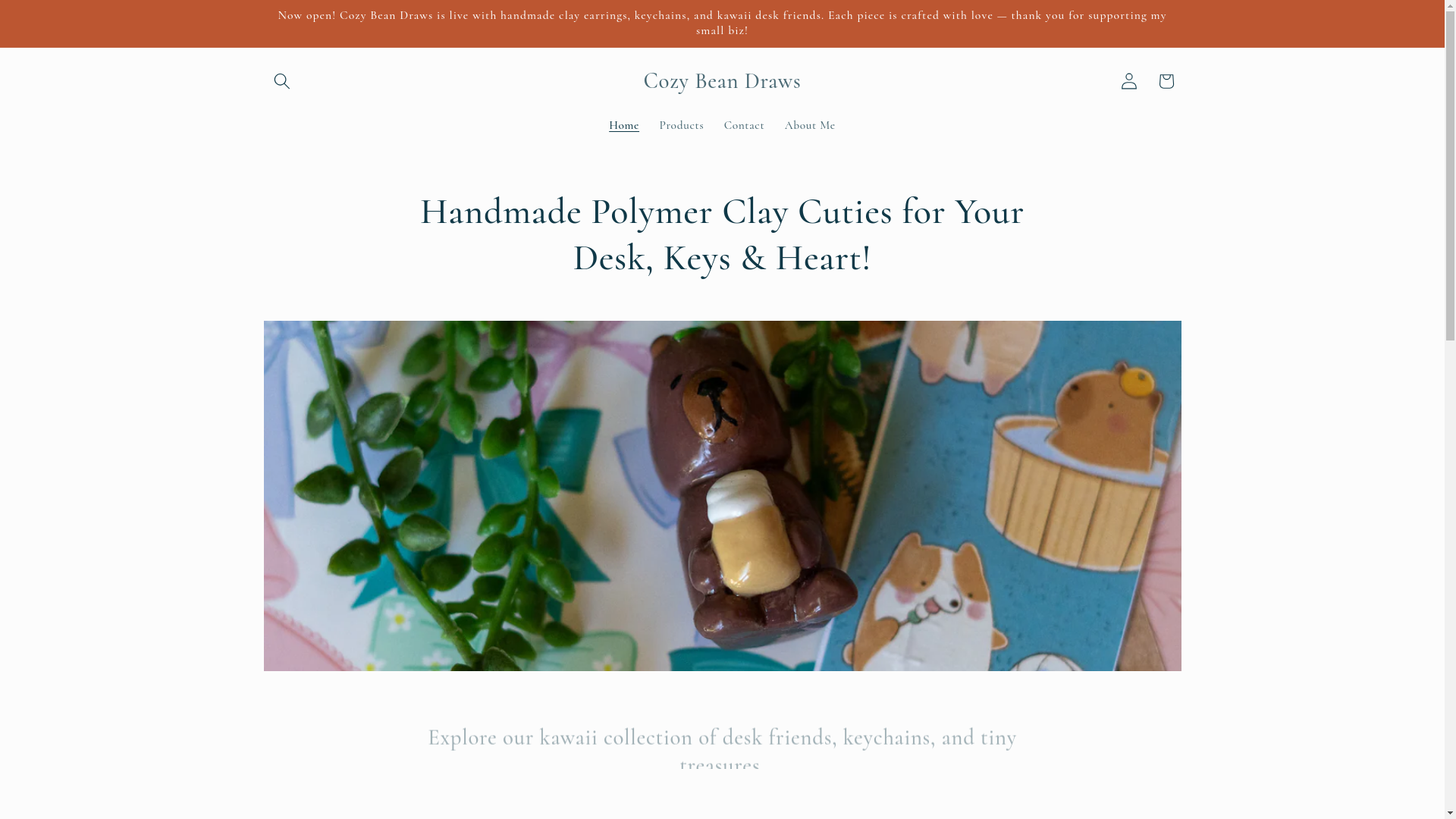 website screenshot of https://cozybeandraws.store/