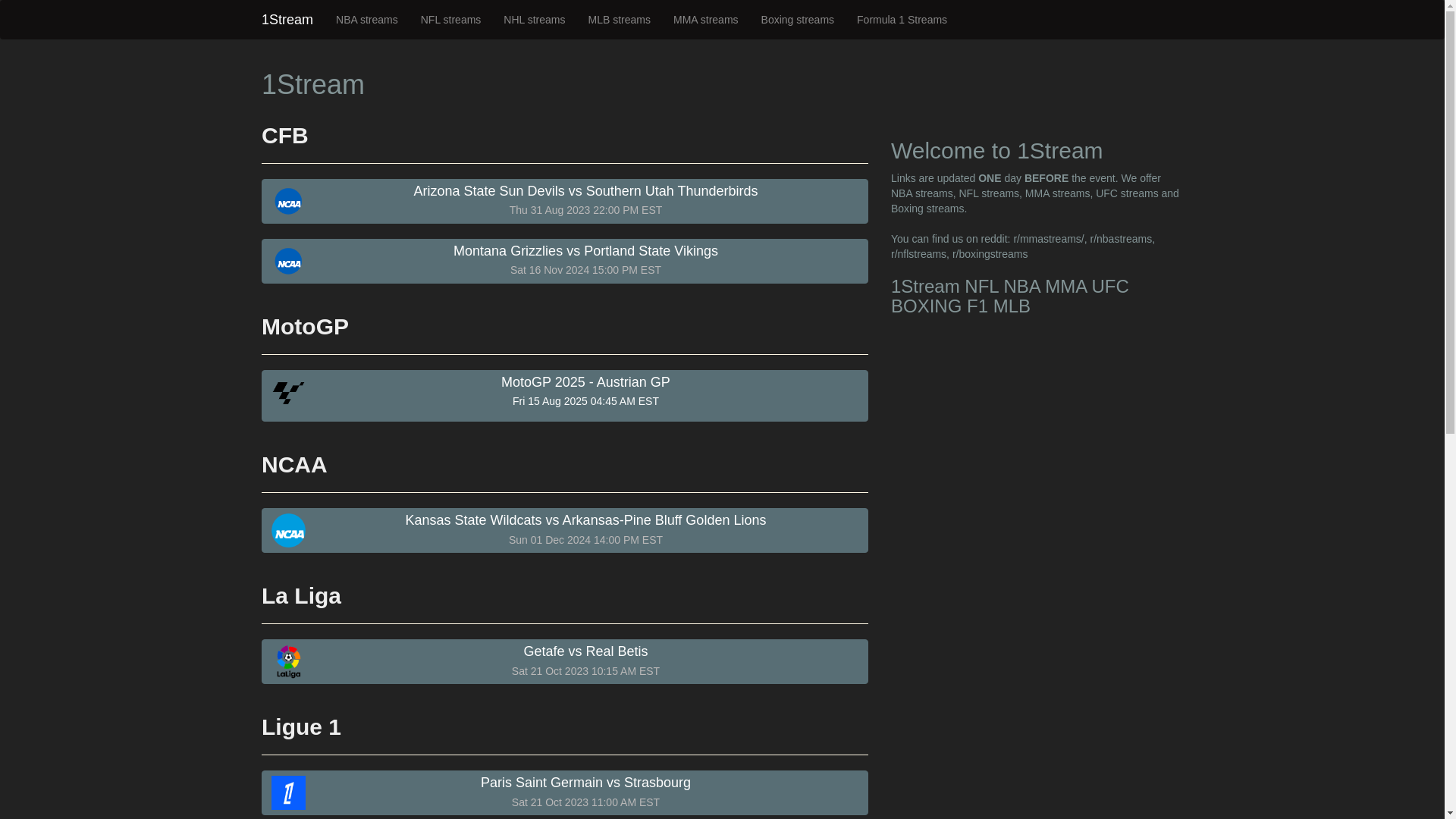 website screenshot of https://1stream.eu/