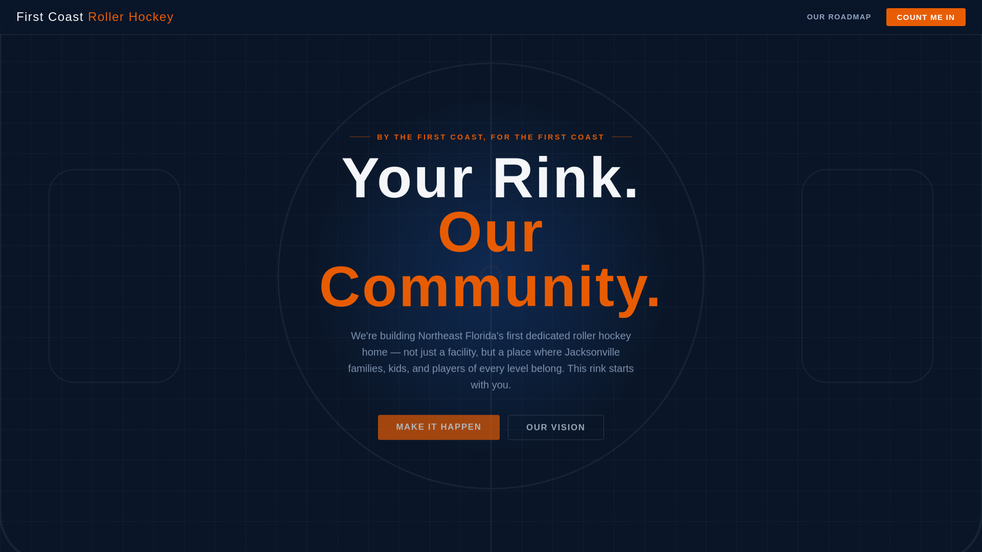 website screenshot of https://firstcoastrollerhockey.com/