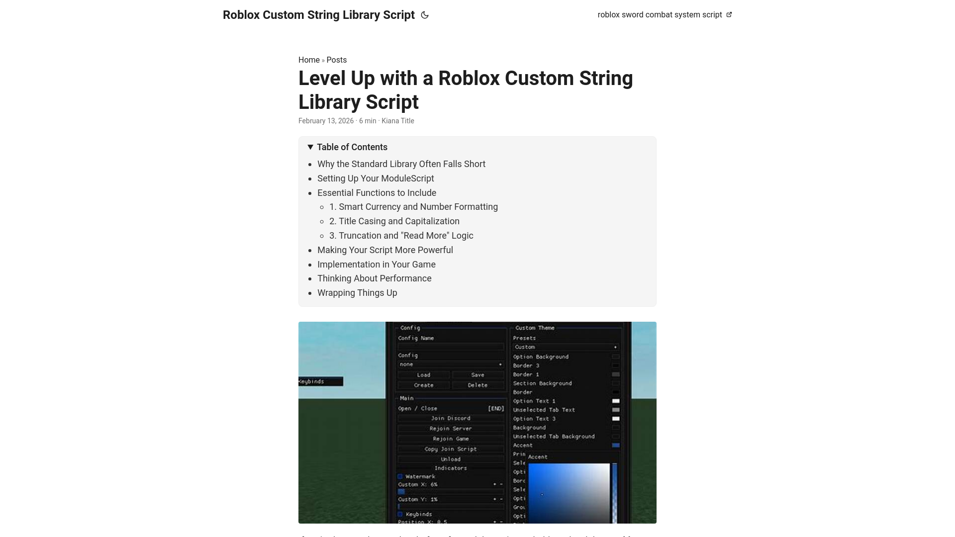 website screenshot of https://roblox-custom-string-library-script.pages.dev/