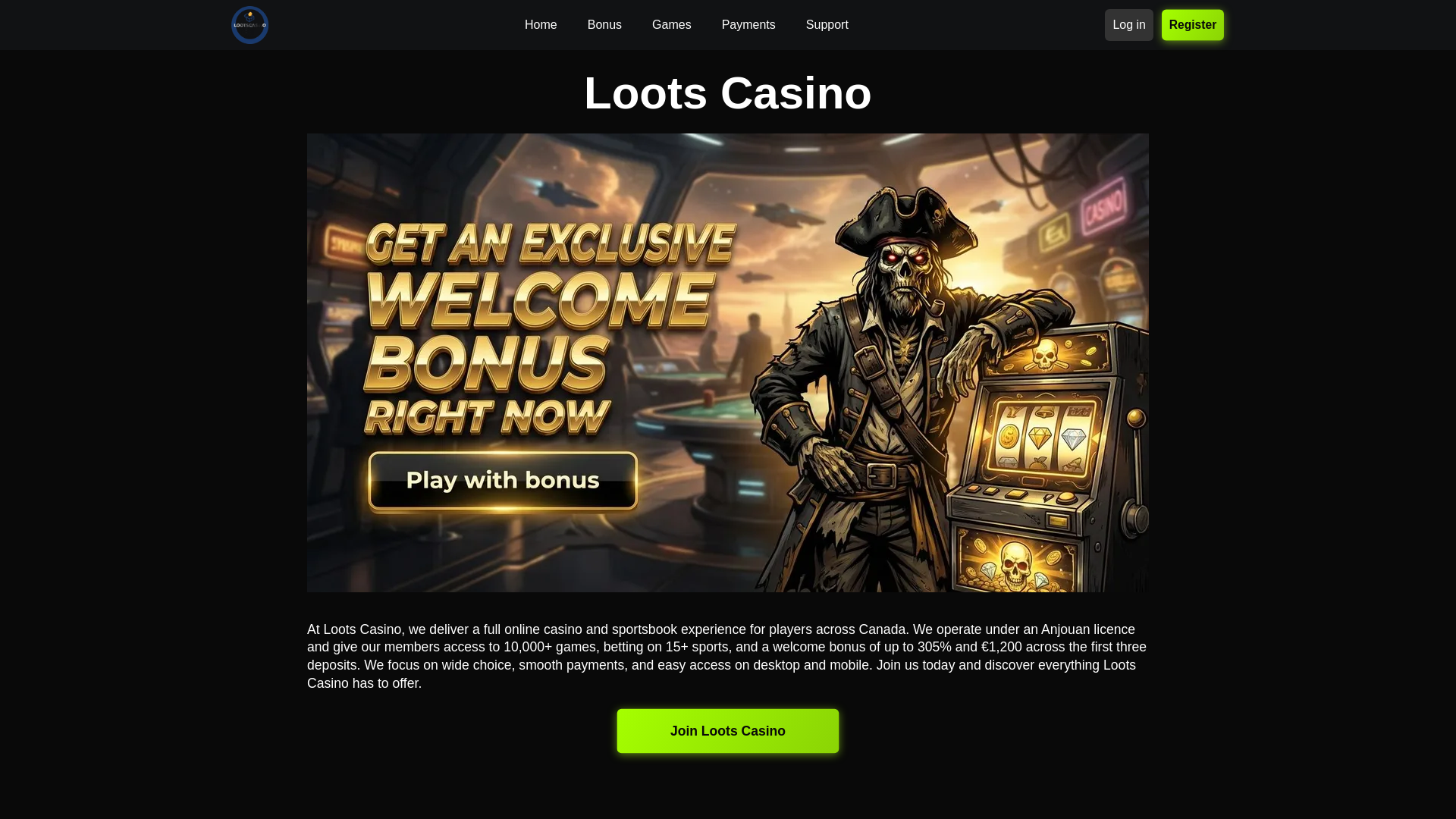 website screenshot of https://lootscasino-ca-46322.pages.dev/