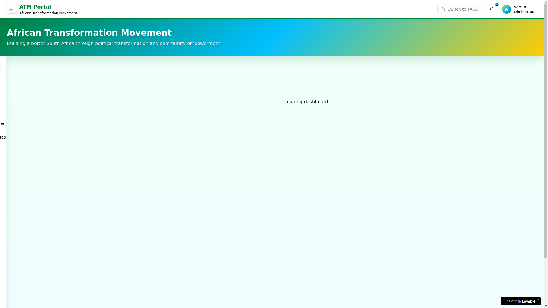 website screenshot of https://atm-online.co.za/