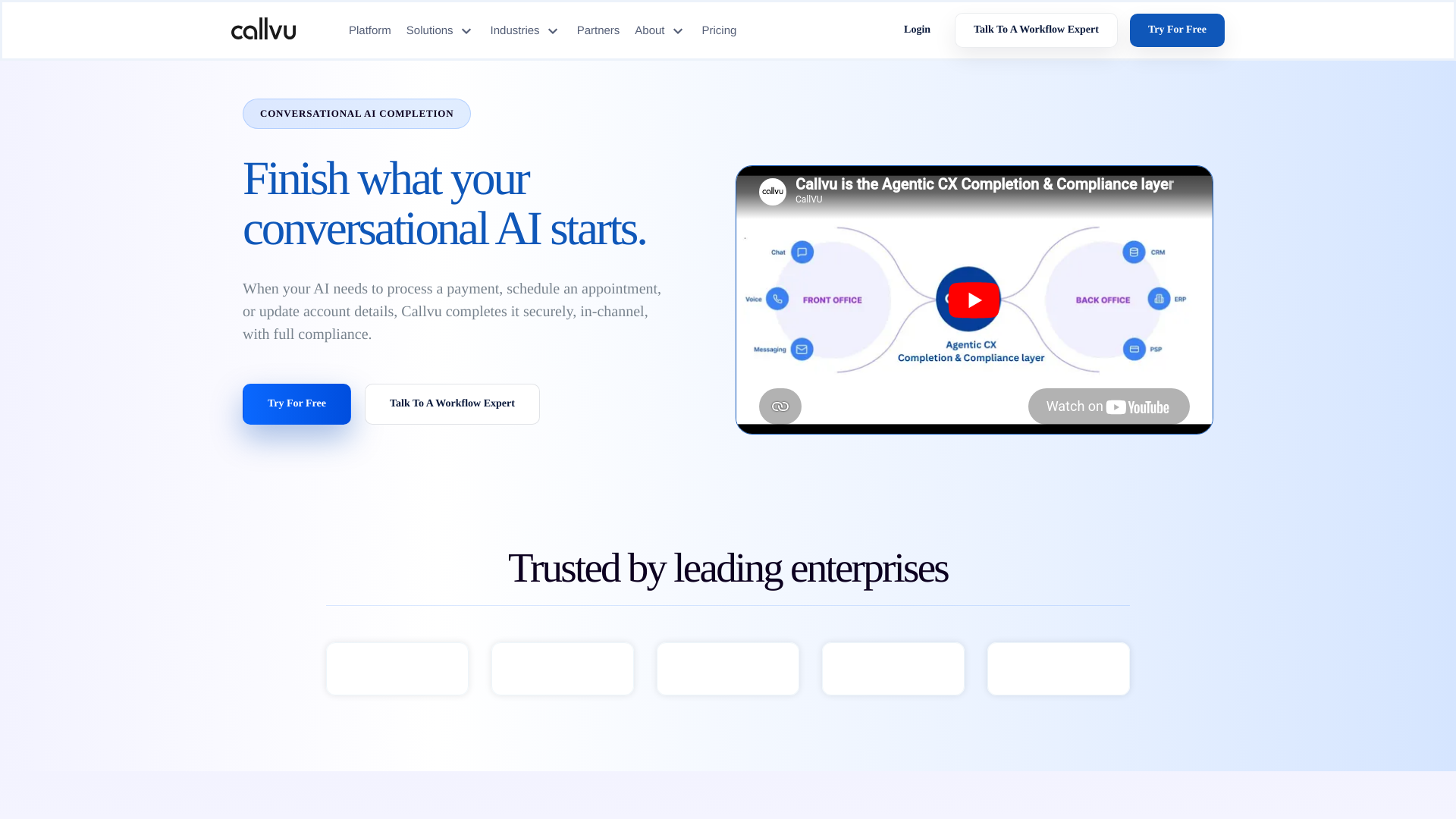 website screenshot of https://callvuinsights.com