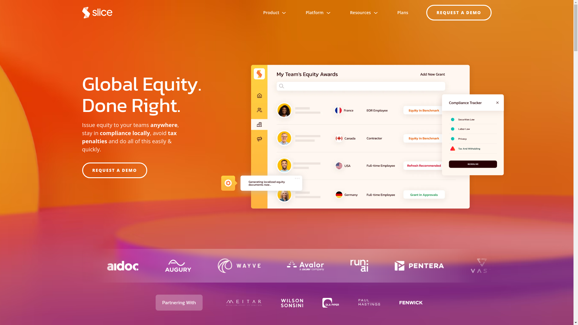 website screenshot of https://trysliceglobal.com/
