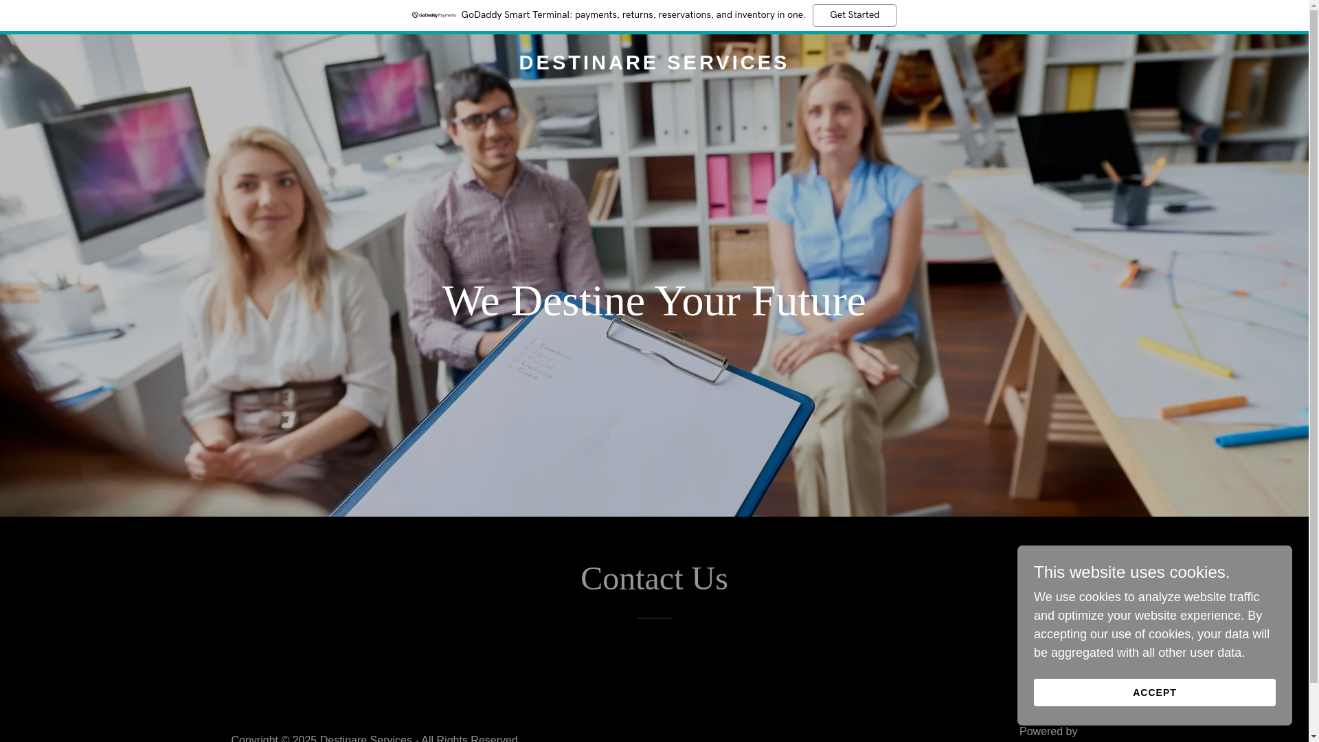 website screenshot of https://destinareservices.in/