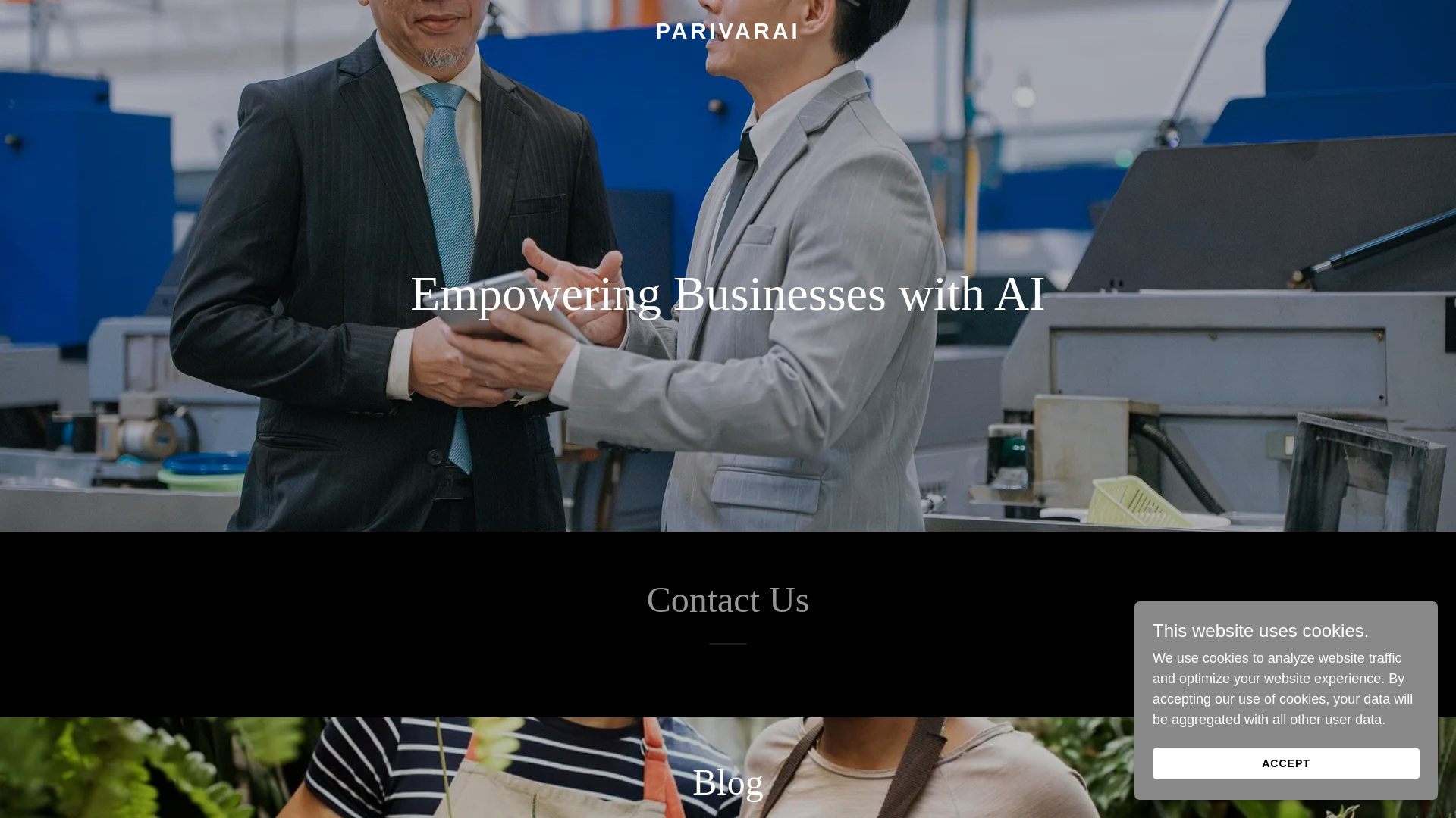 website screenshot of https://parivarai.com/