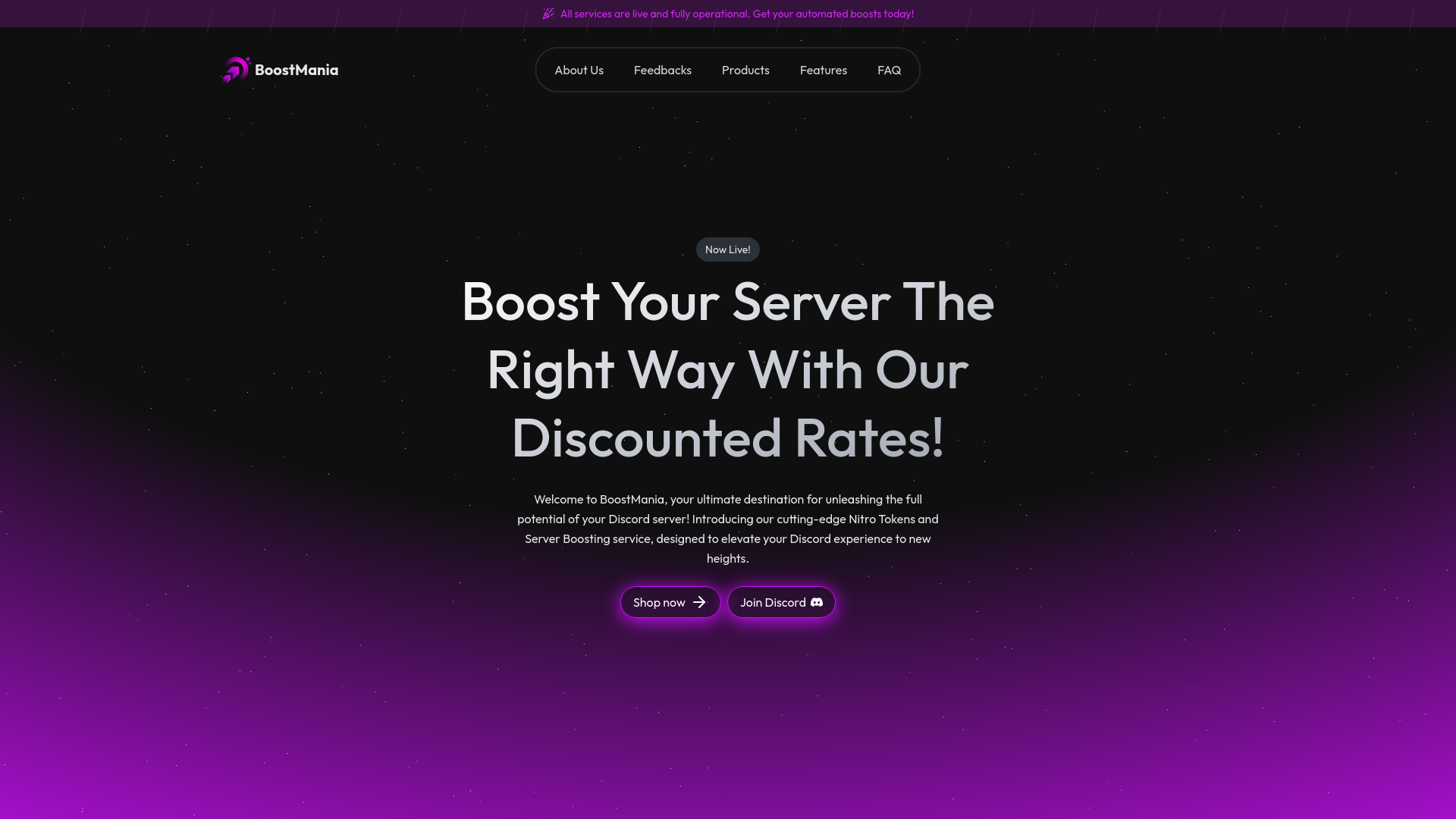 website screenshot of https://www.boostmania.gg/
