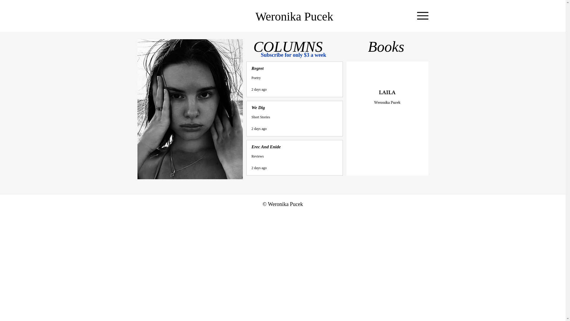 website screenshot of https://weronikapucek.com/
