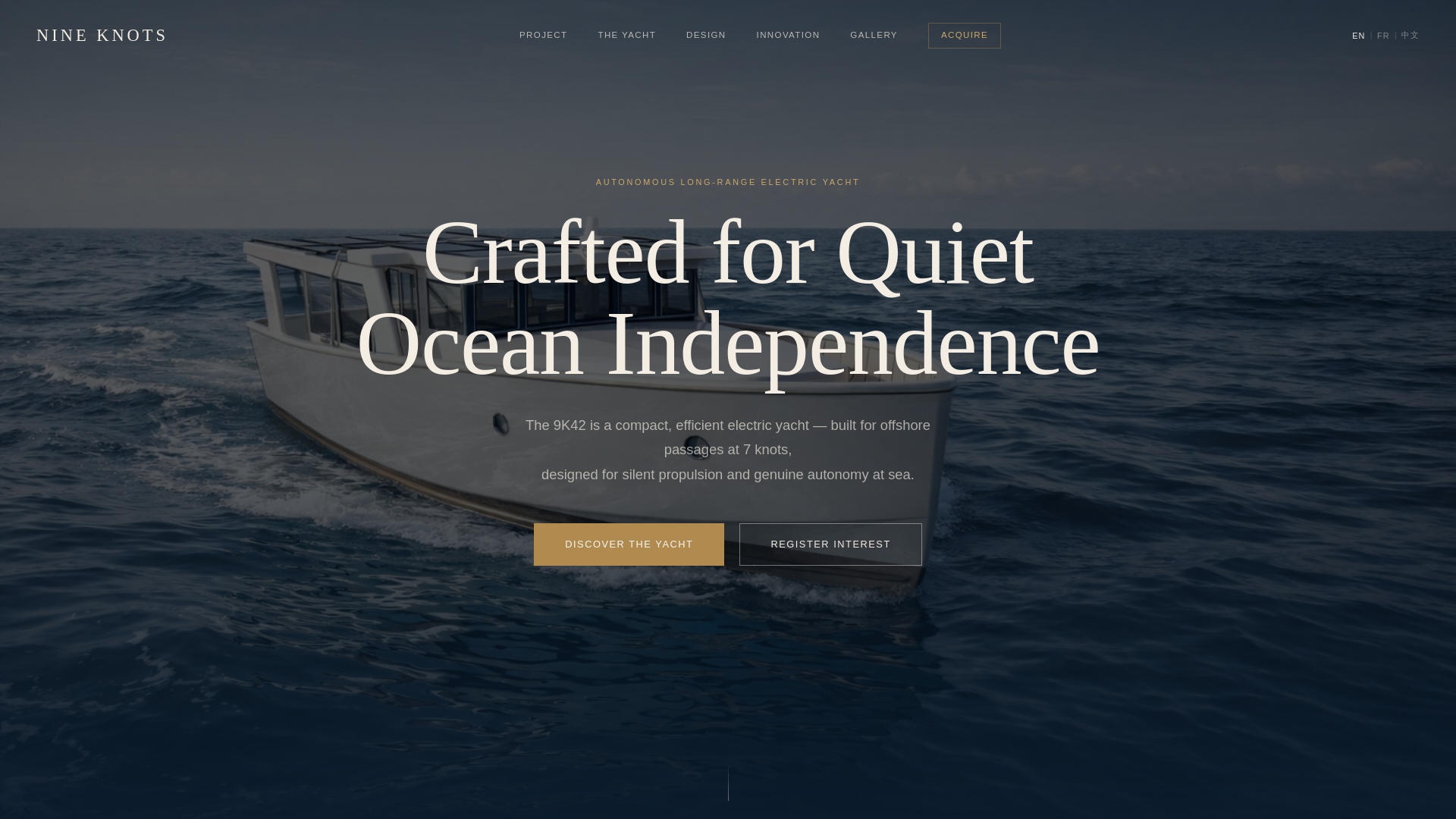 website screenshot of https://9knotsmarine.com/