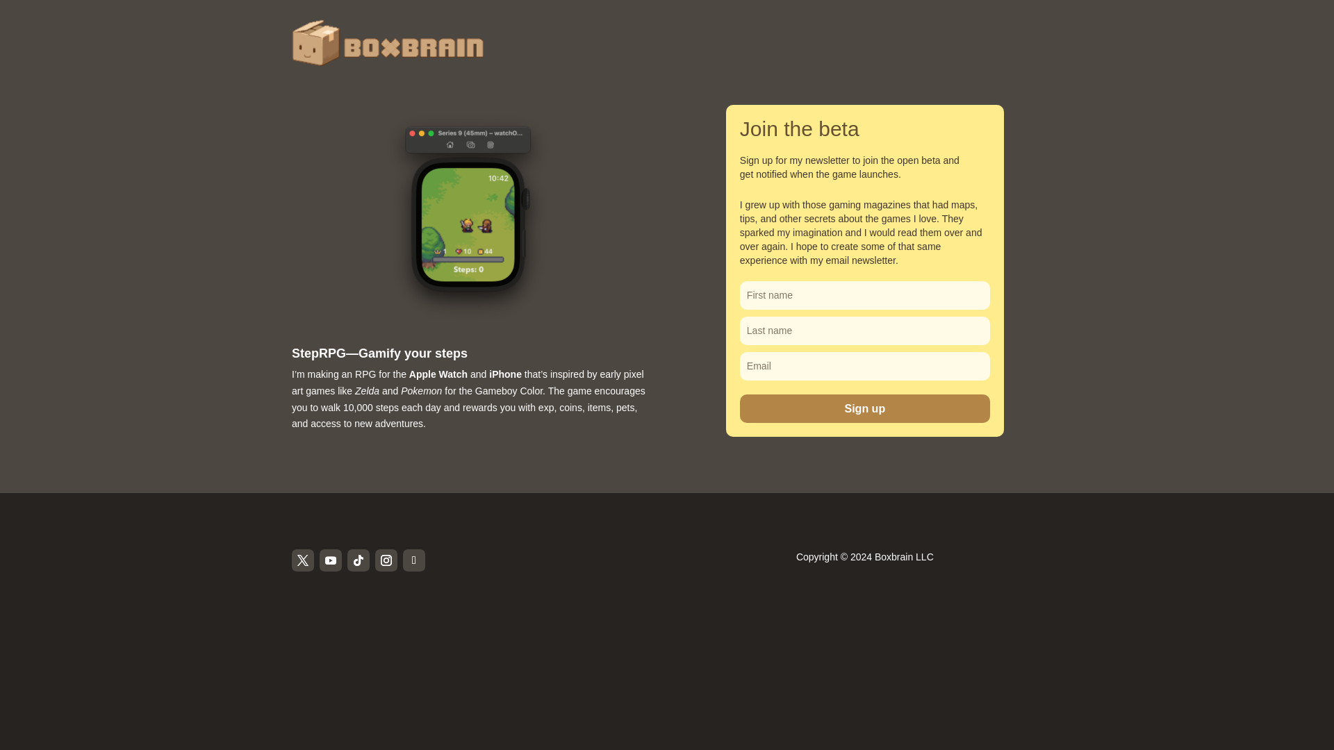 website screenshot of https://steprpg.com