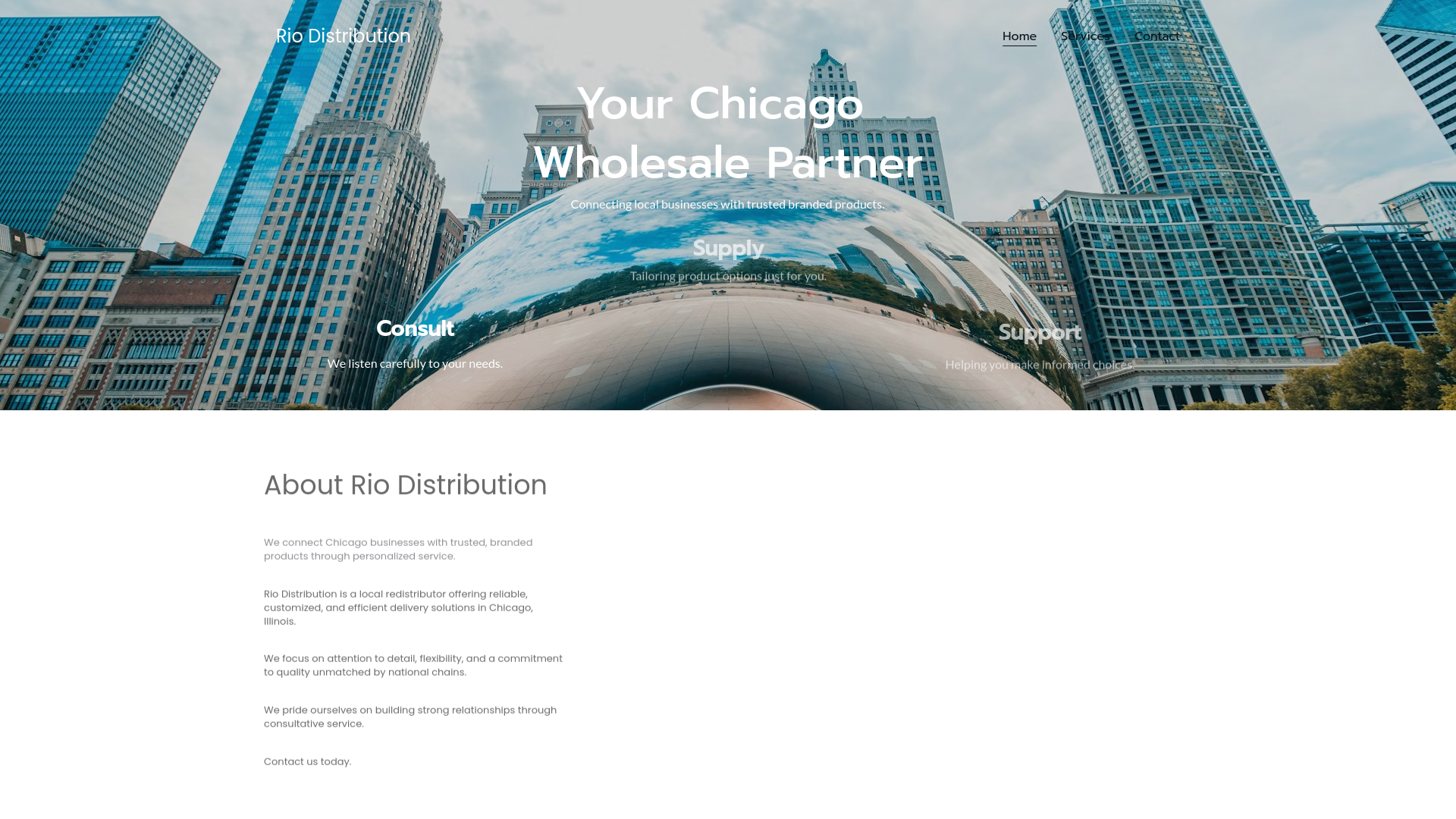 website screenshot of https://riodistribution.net/