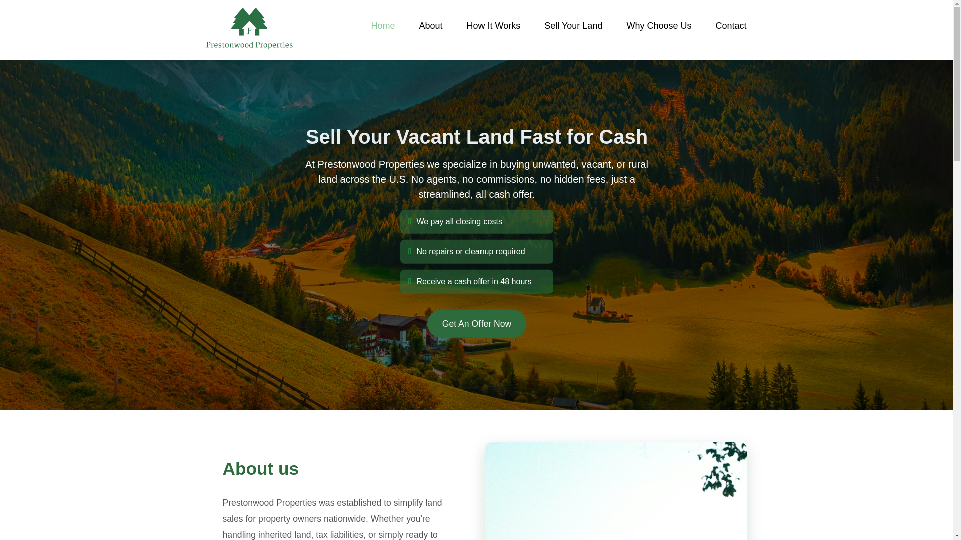 website screenshot of https://oneprestonwoodproperties.com/