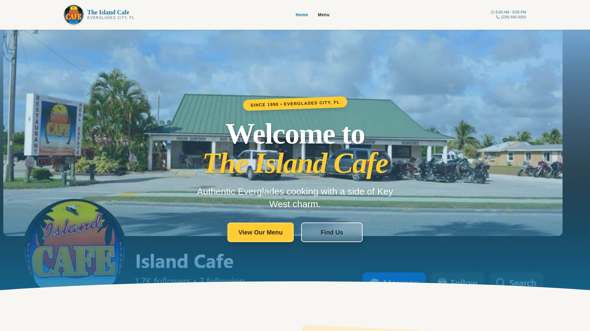 website screenshot of https://island-cafe.rest/