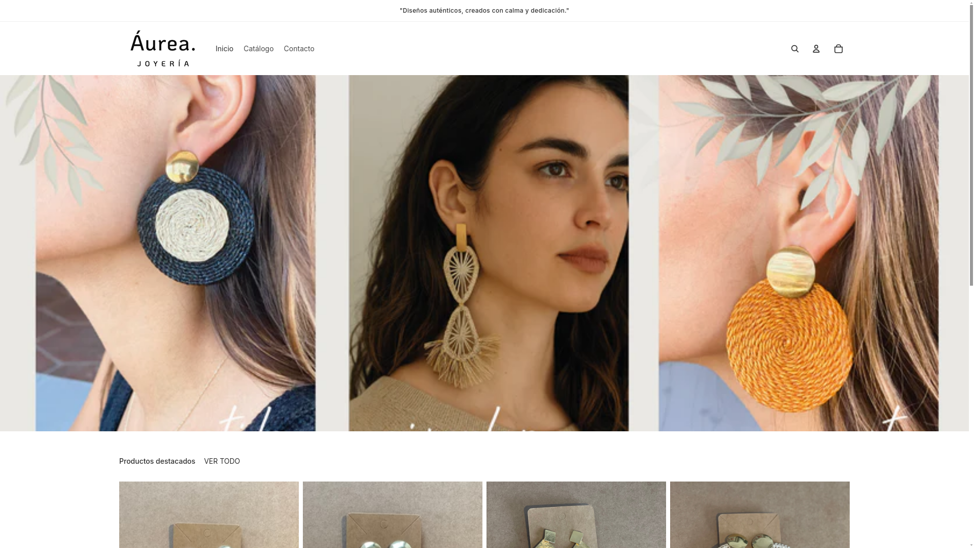 website screenshot of https://aureajoyeriaartesanal.com/