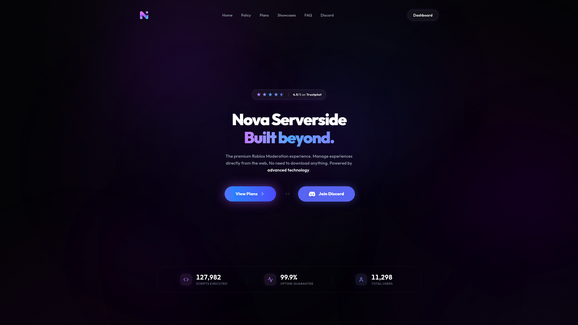 website screenshot of https://serverside.gg