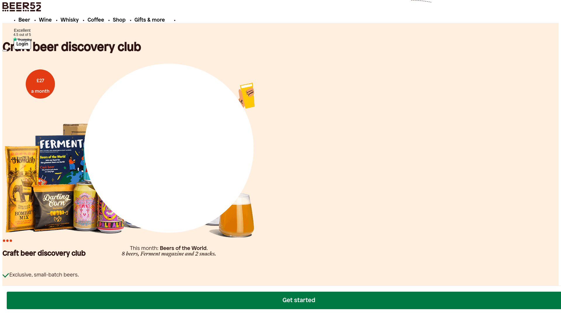 website screenshot of https://www.beer52.com