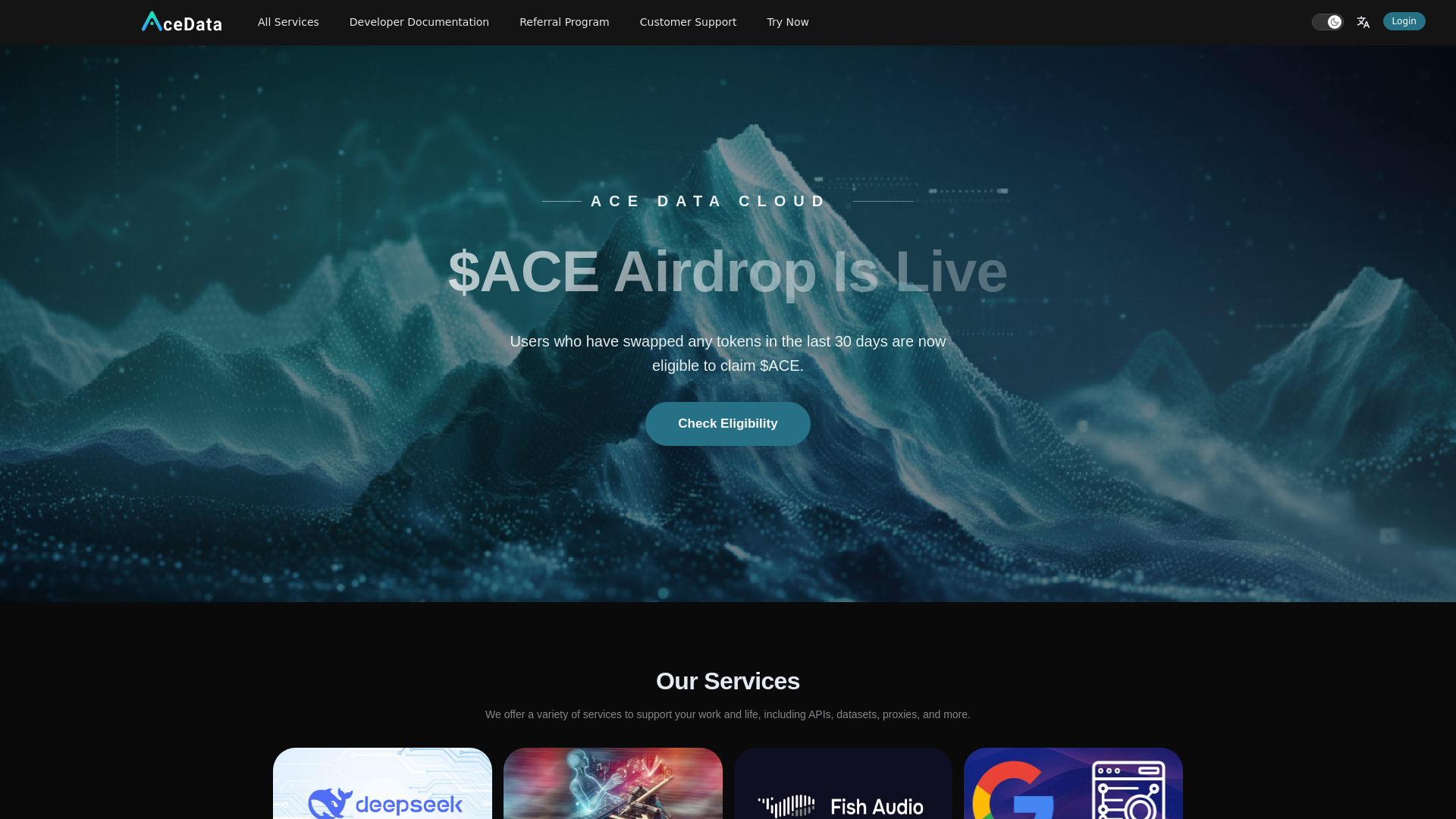 website screenshot of https://claim-acedata.com/
