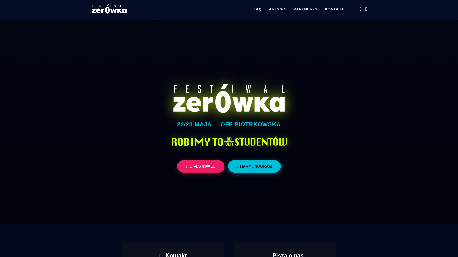 website screenshot of https://zerowkafestiwal.pl