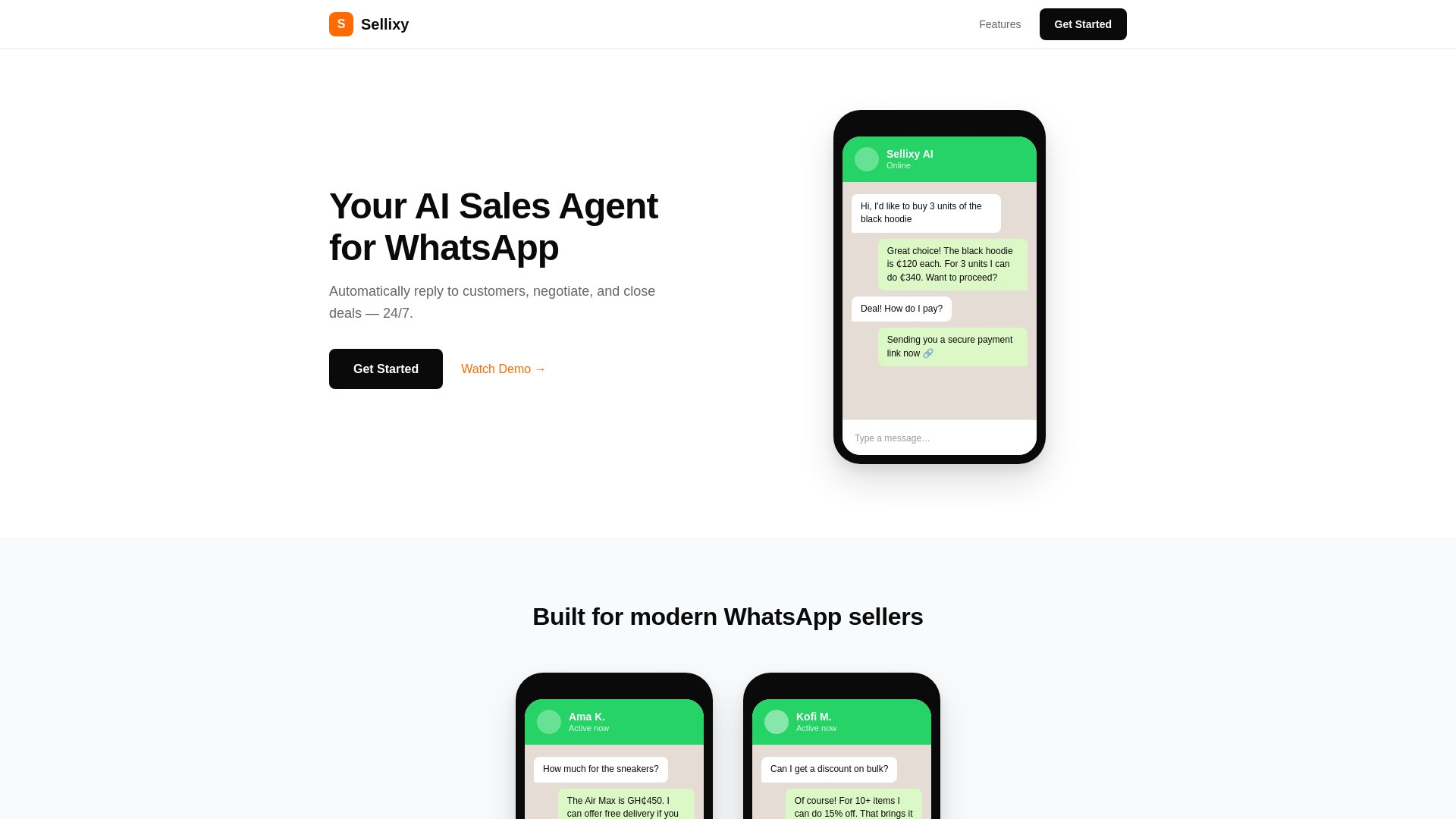 website screenshot of https://sellixy-landing.pages.dev/