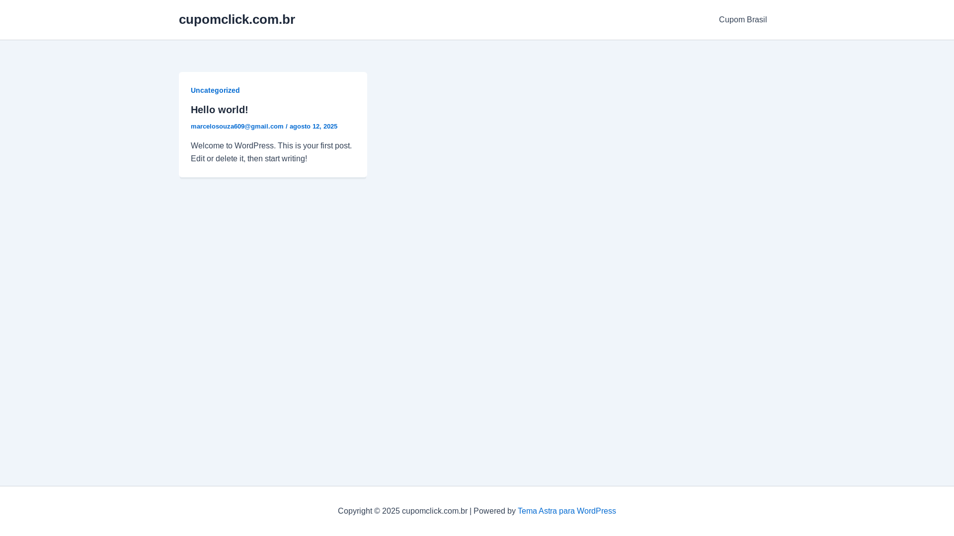 website screenshot of https://cupomclick.com.br/