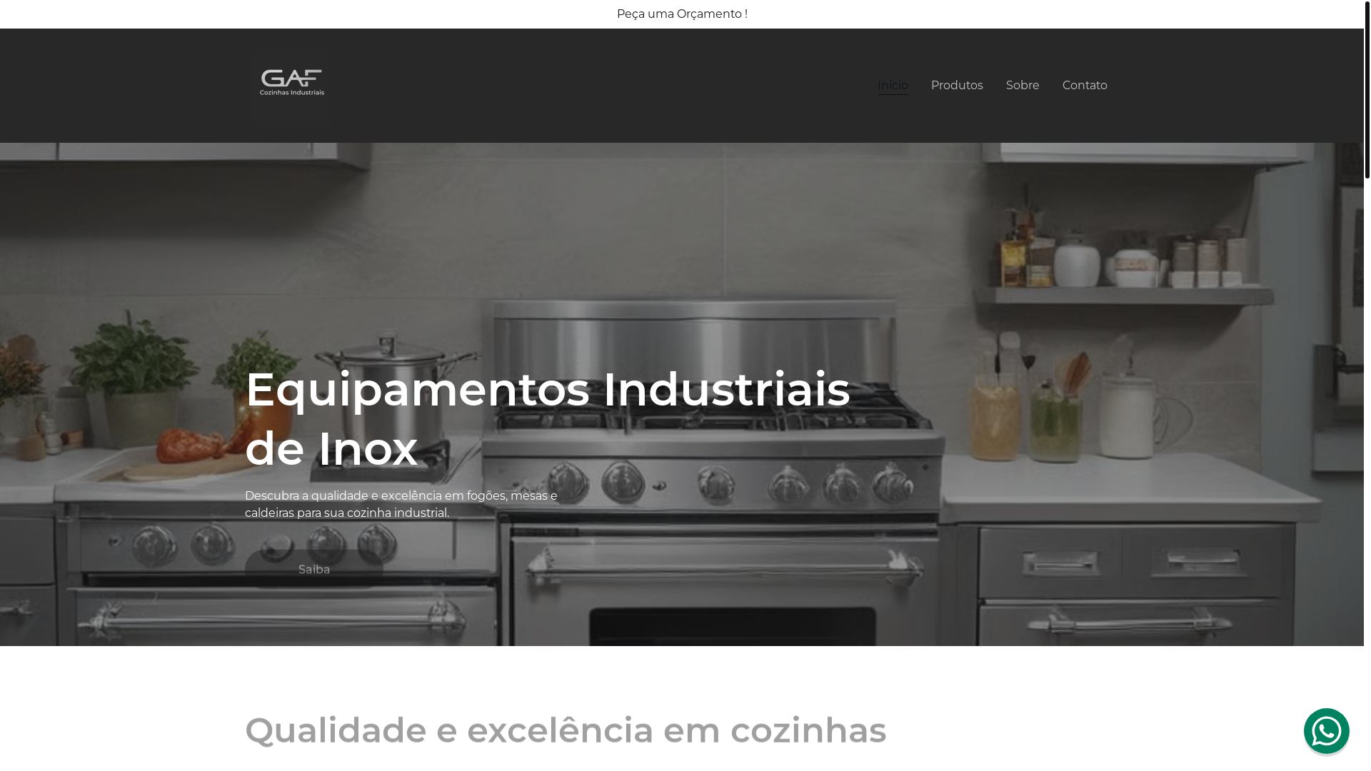 website screenshot of https://gafcozinhas.site/