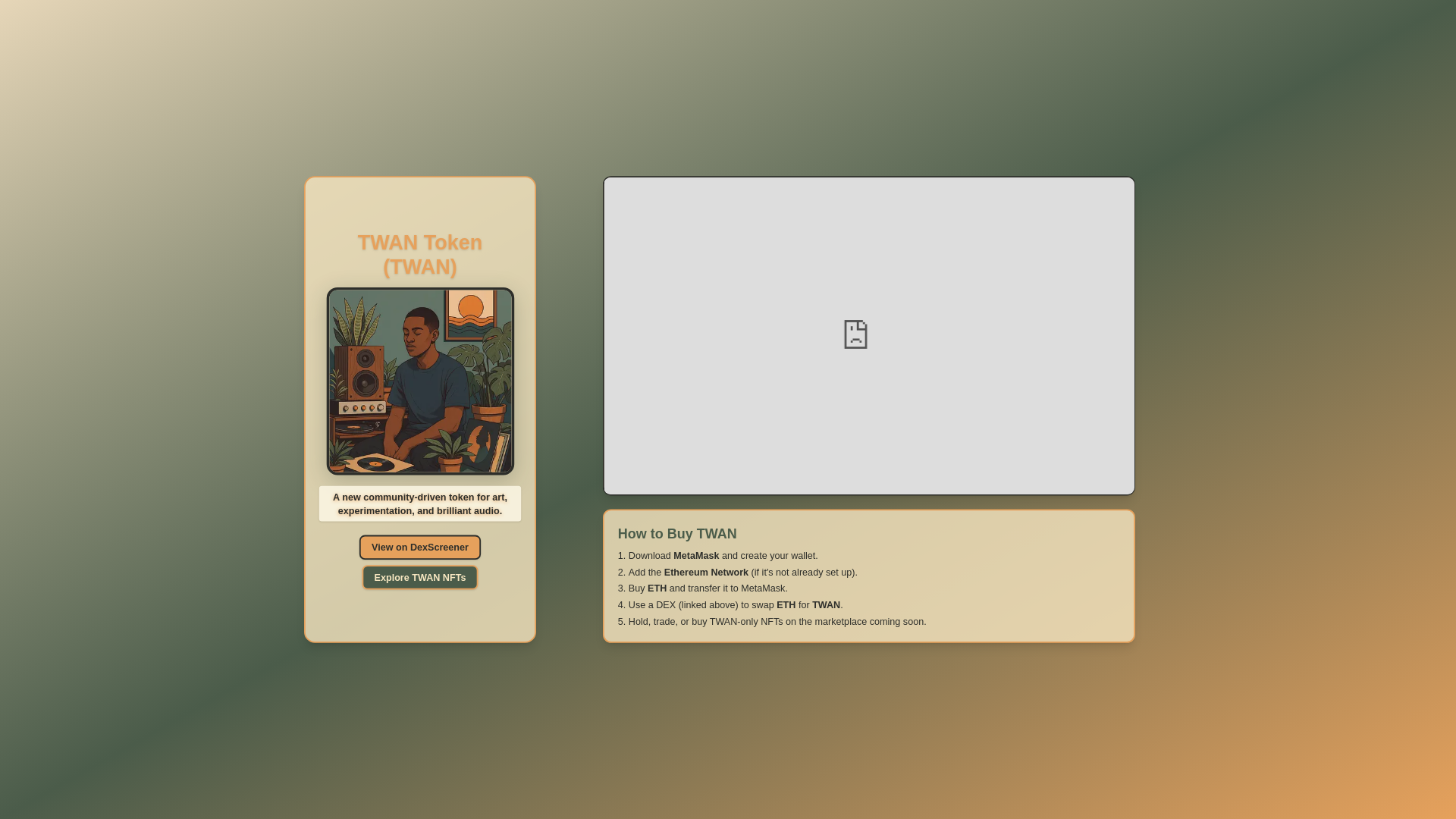 website screenshot of https://twantoken.com/