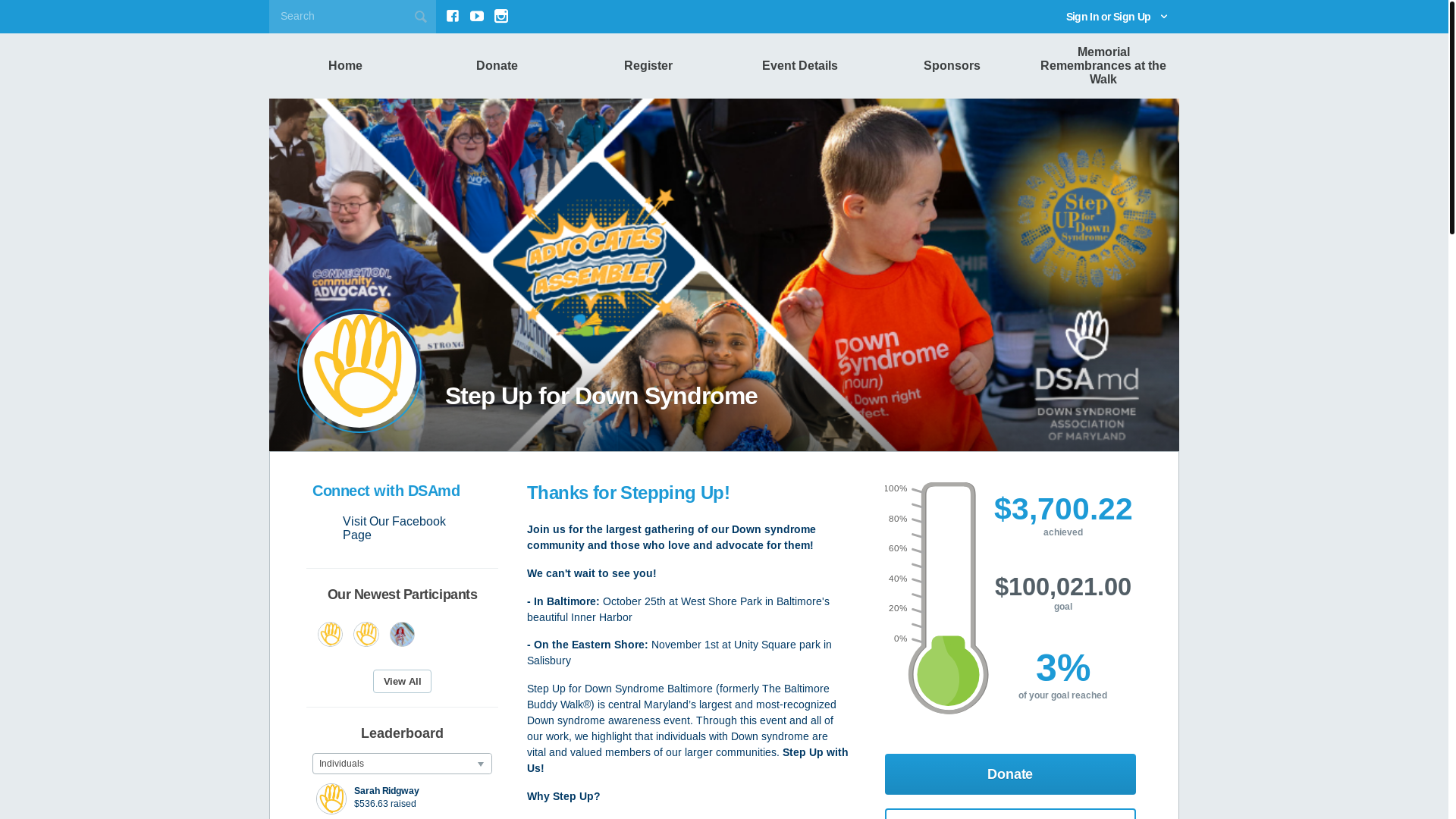 website screenshot of https://stepupeasternshore.org/