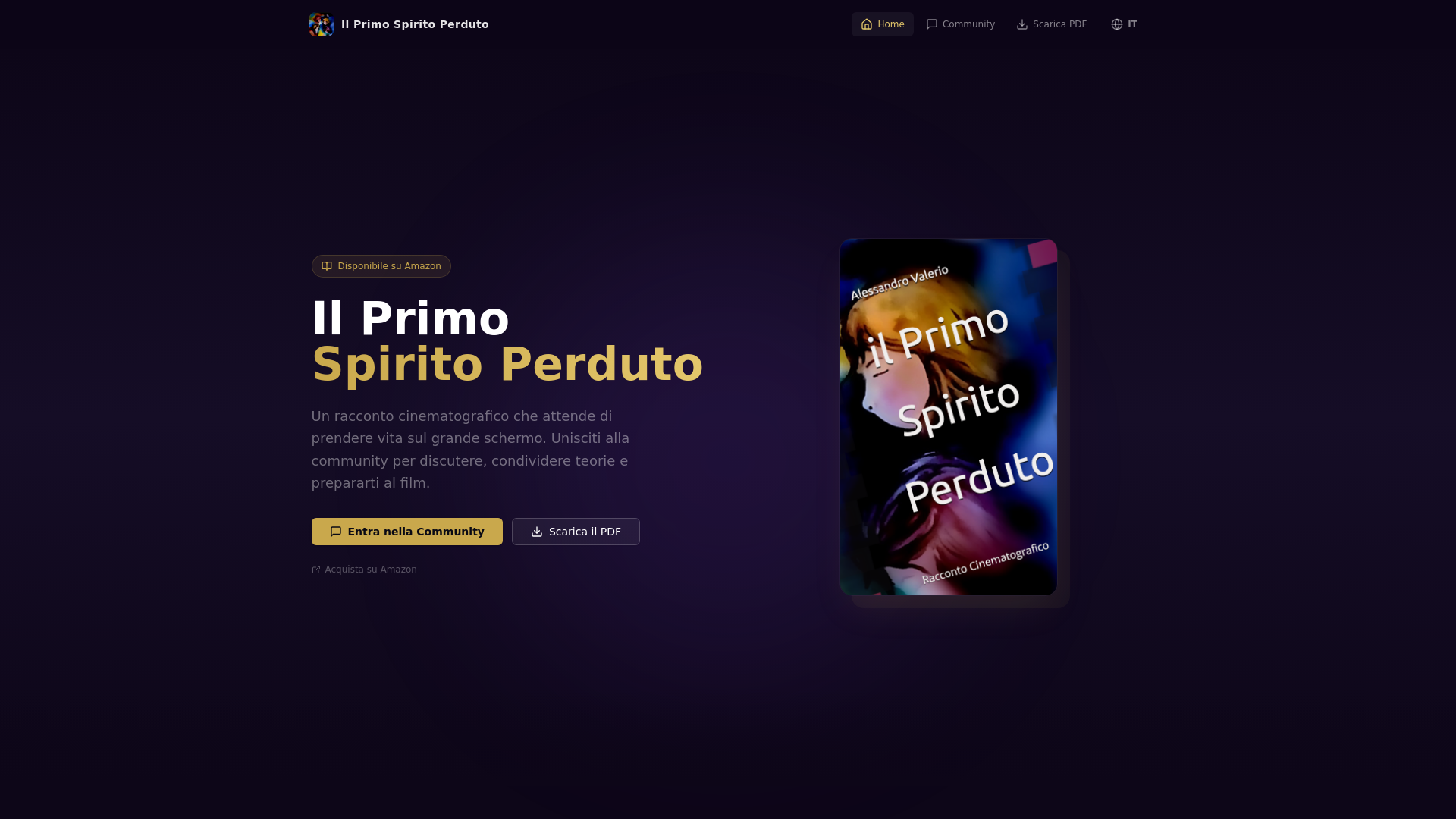 website screenshot of https://ilprimospiritoperduto.it/