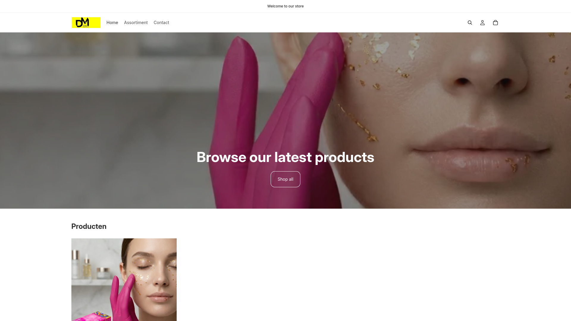 website screenshot of https://dmcarestore.com/