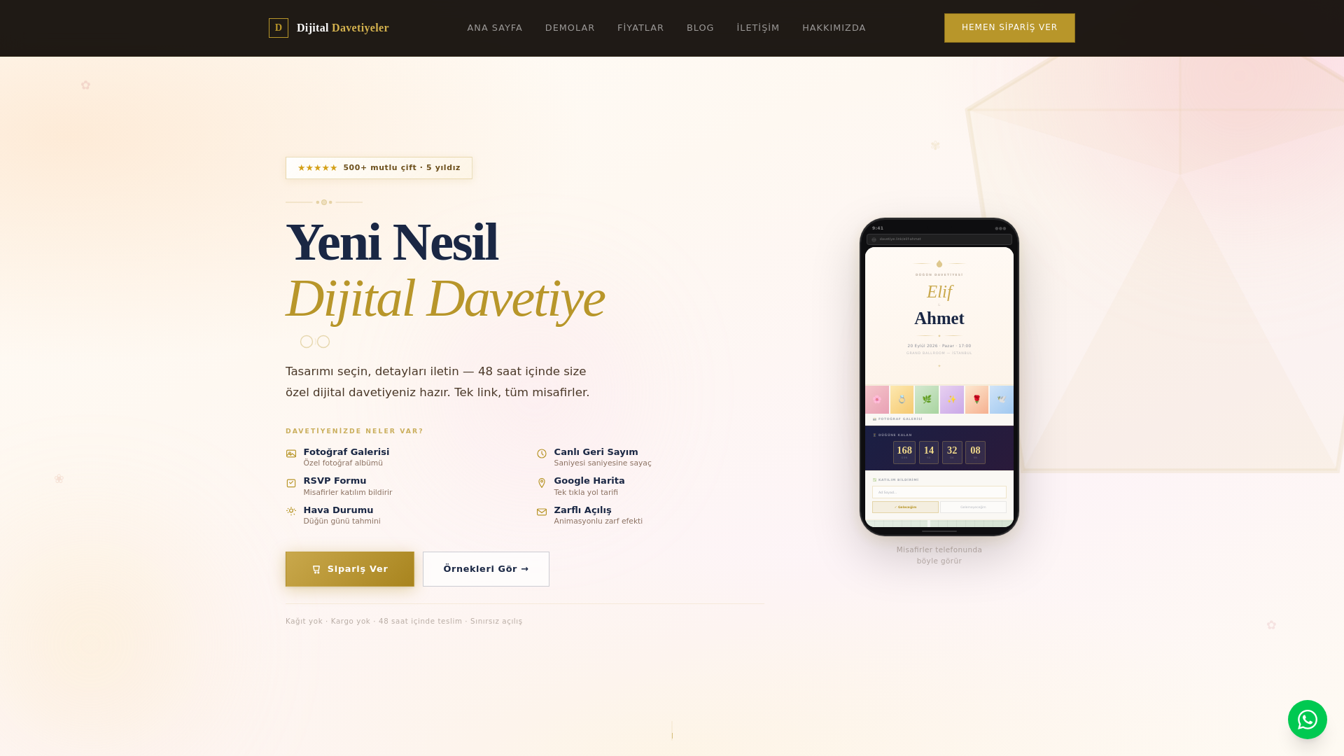 website screenshot of https://dijitaldavetiyeler.pages.dev/