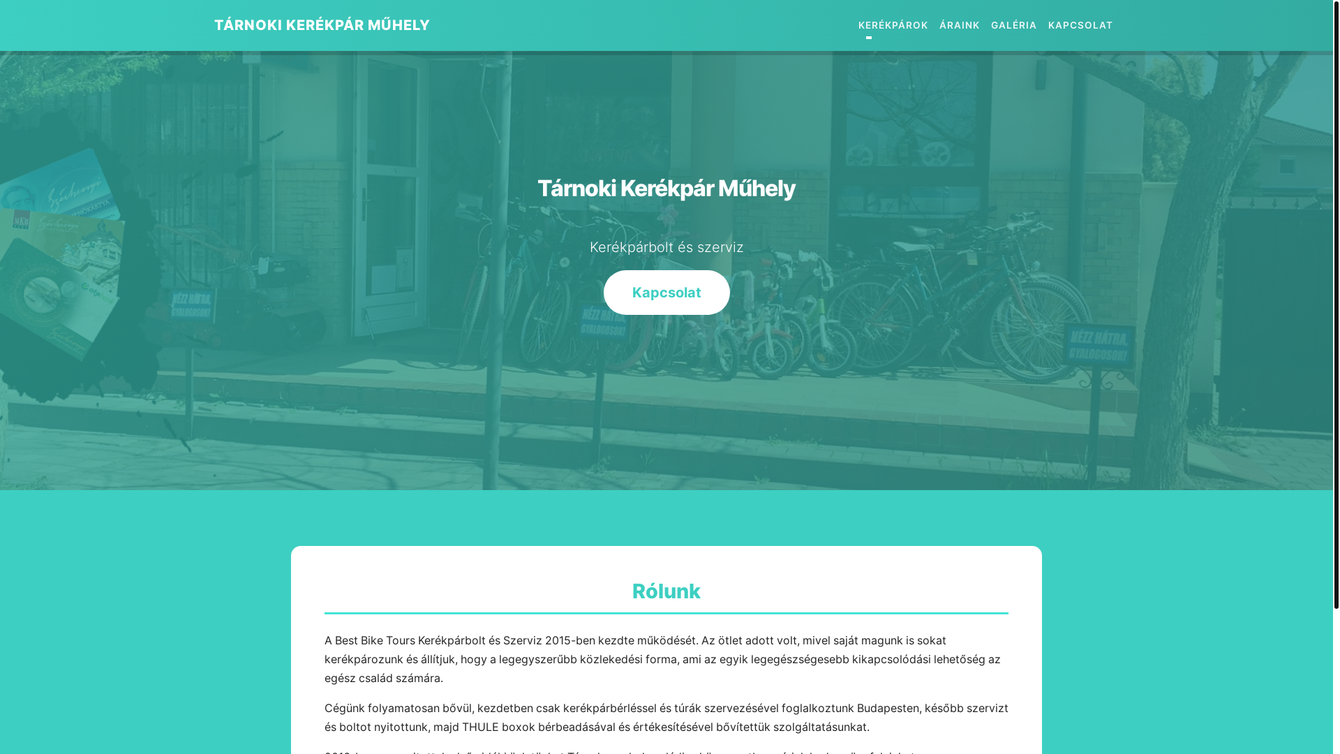 website screenshot of https://tarnokbike.hu/