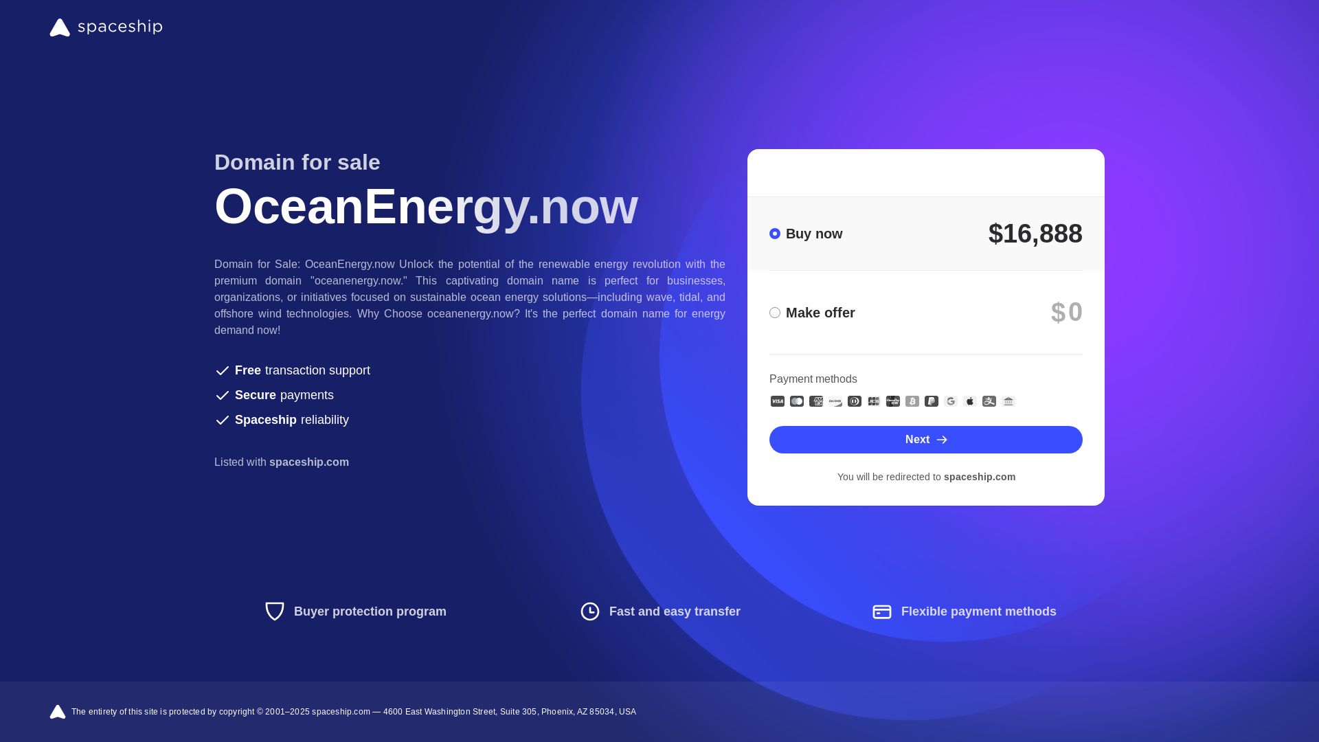 website screenshot of https://oceanenergy.now/