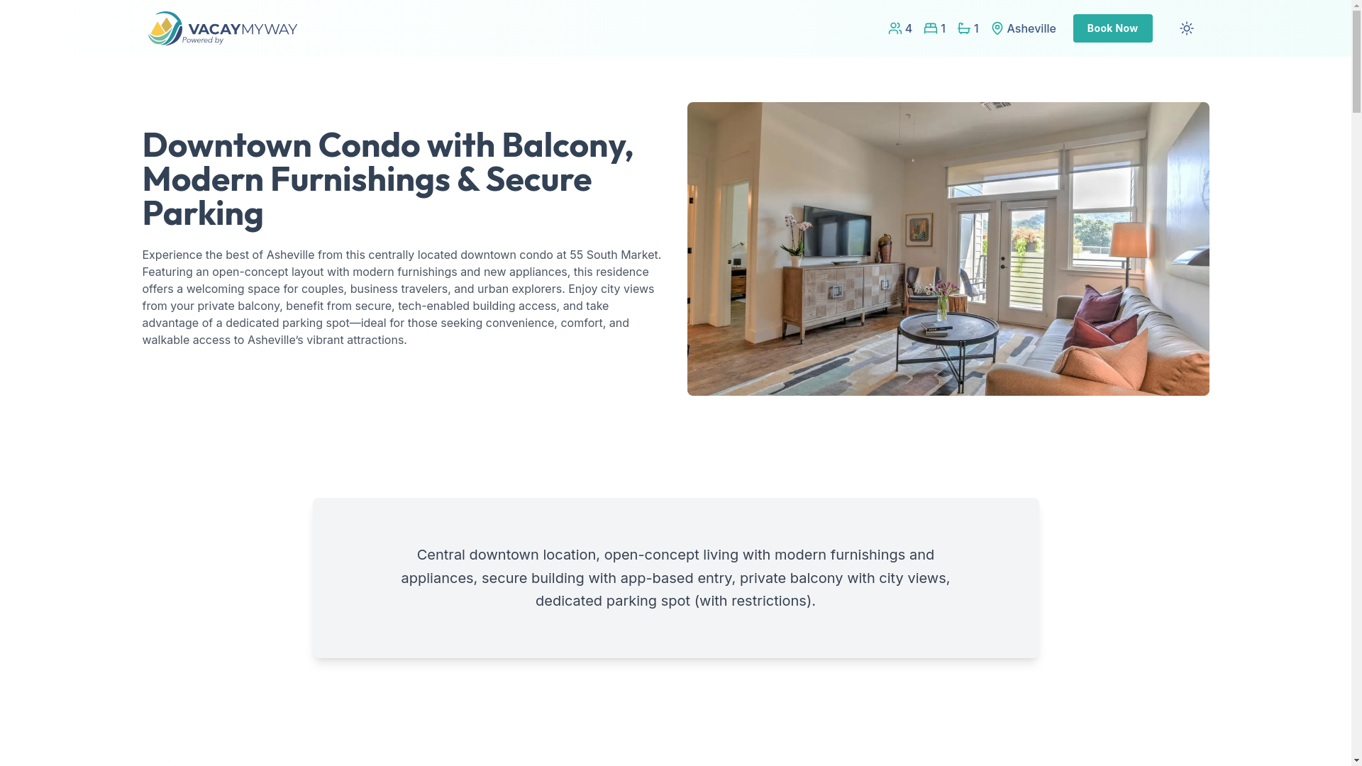 website screenshot of https://ashevillebalcony.condos/