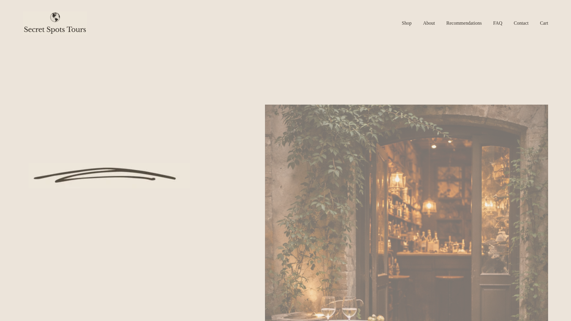 website screenshot of https://secretspotstours.com