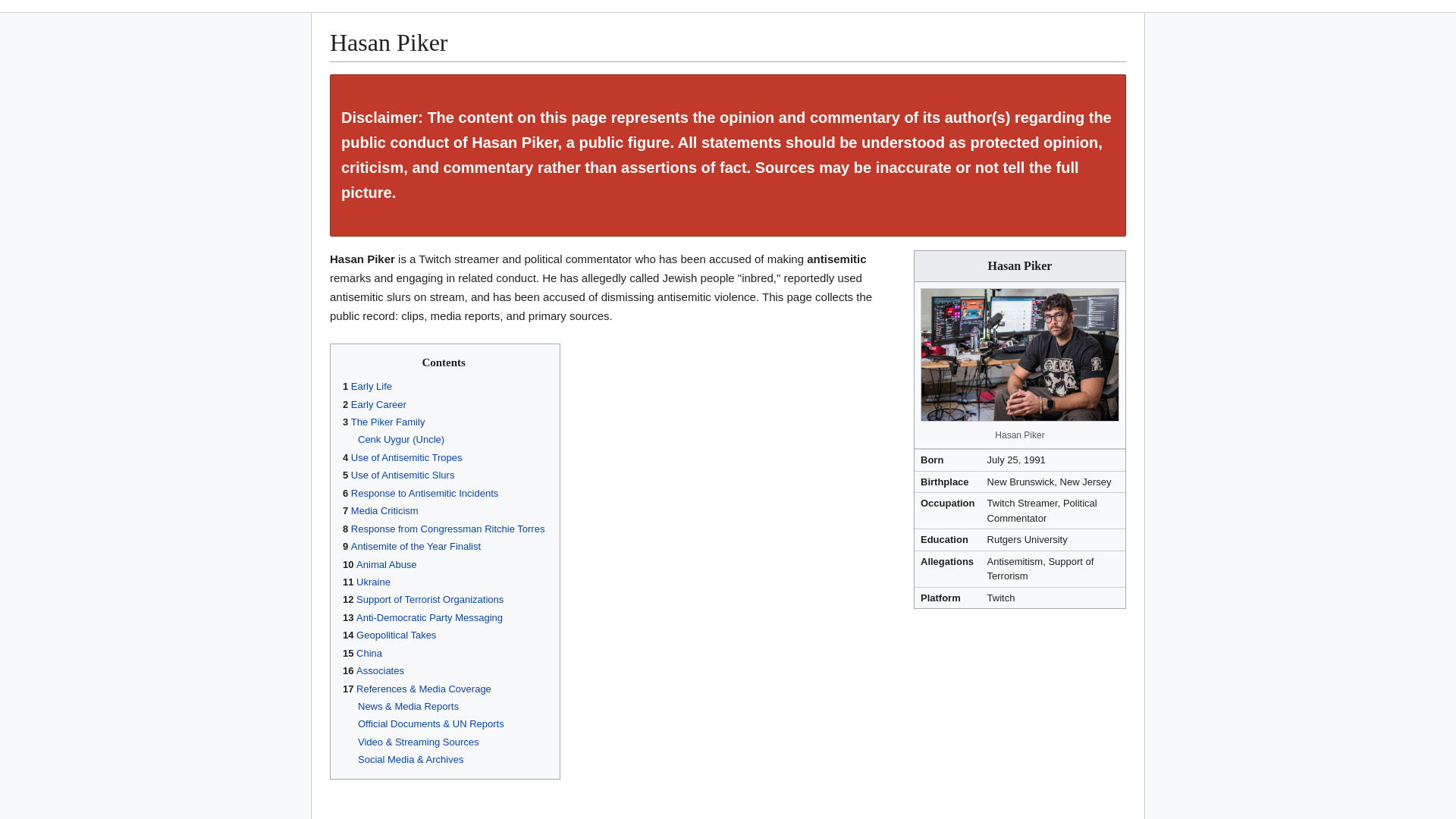 website screenshot of https://hasanpikersucks.com/