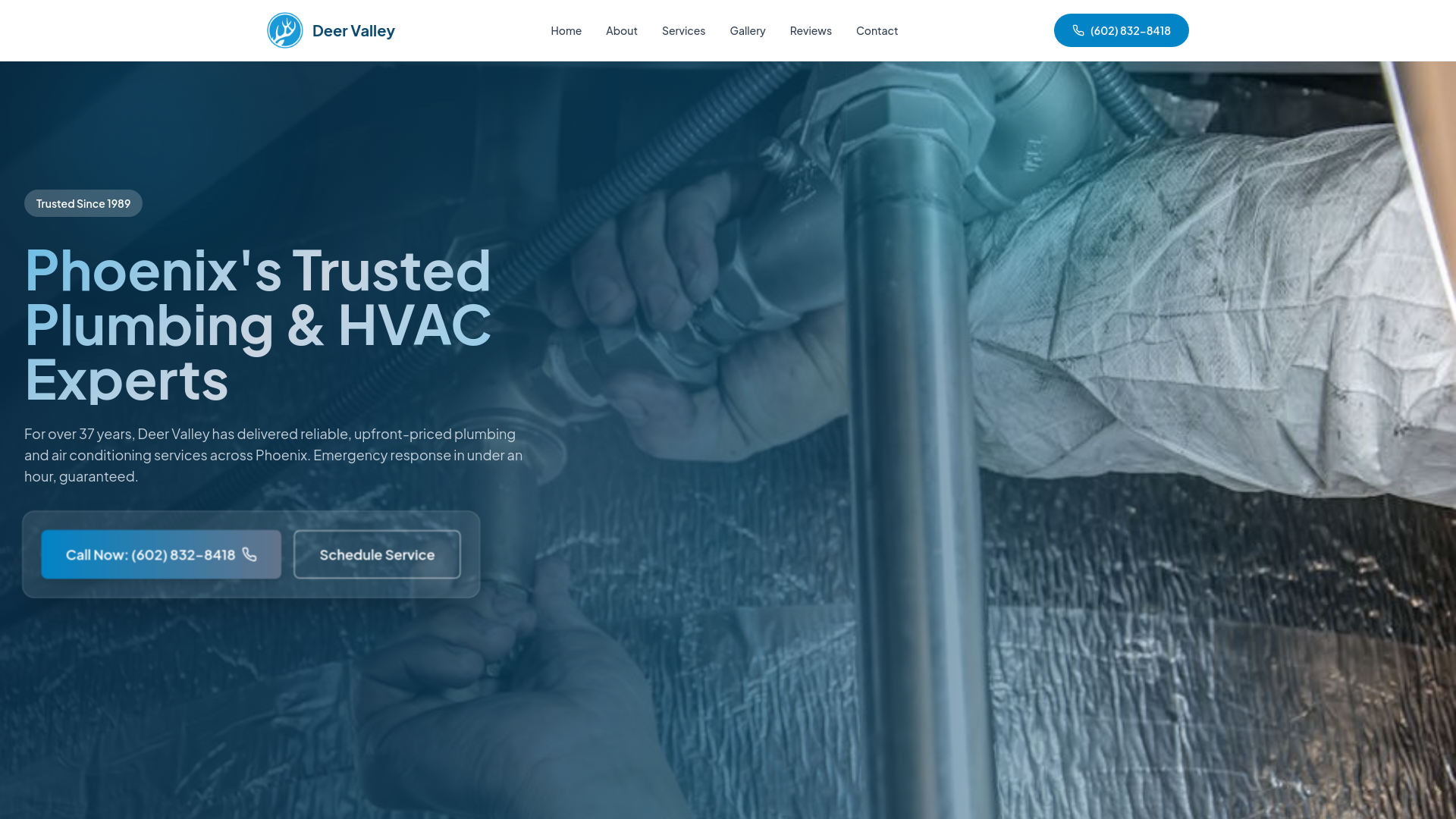 website screenshot of https://deervalleyplumbingai-spec.pages.dev/