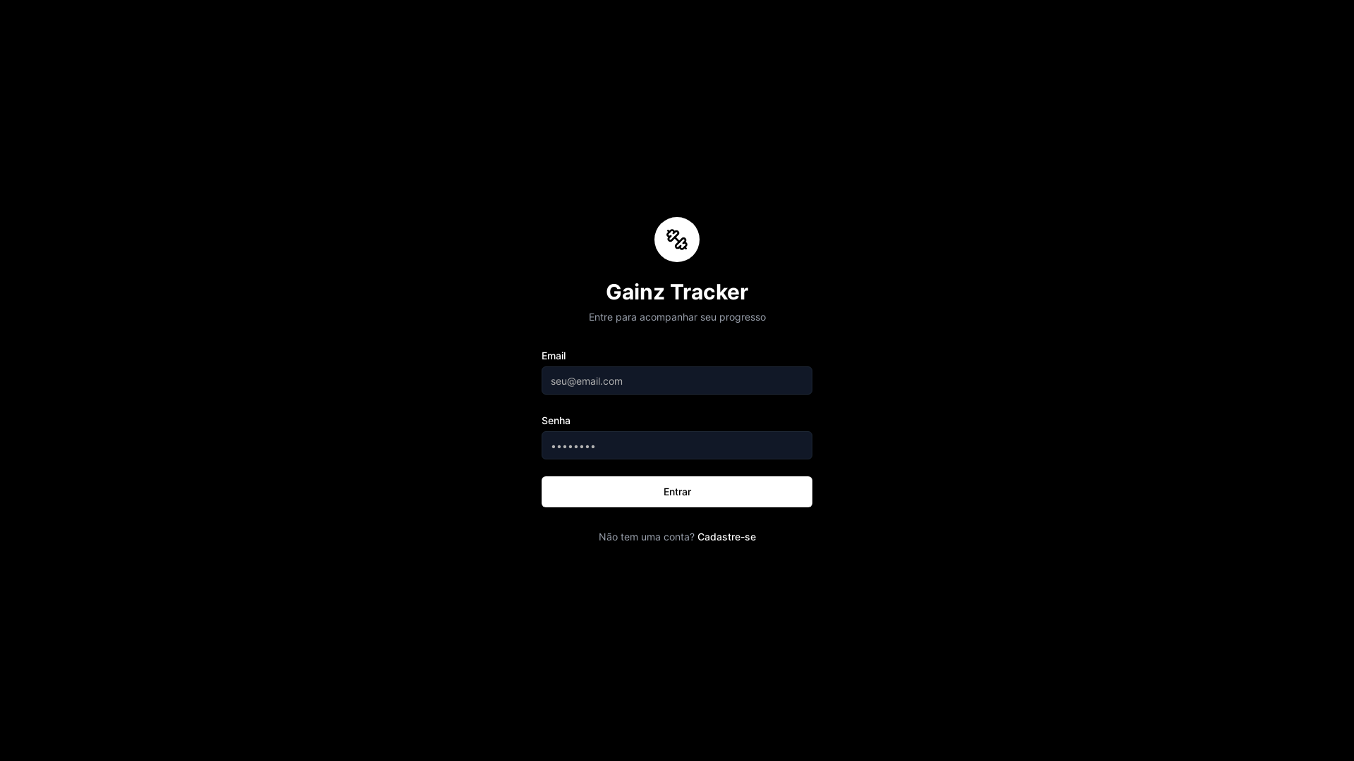 website screenshot of https://gainz-tracker-flow.pages.dev/